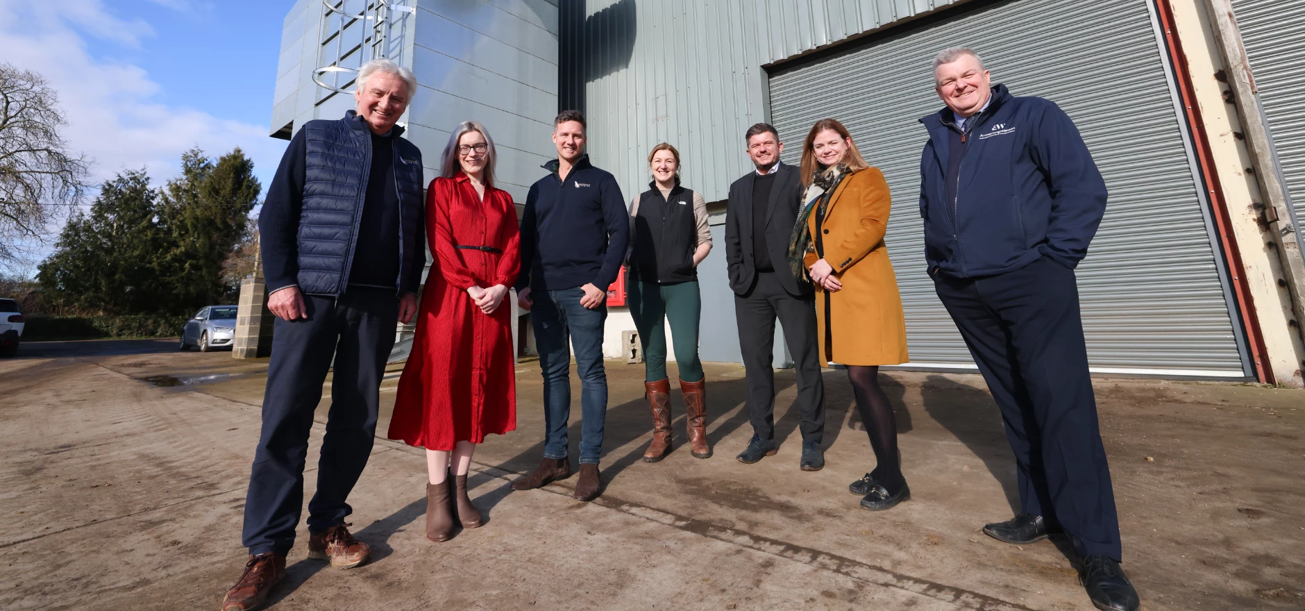 Pictured, from left to right, are Trevor Dent, Hayley Deeming, Henry Dent, Charlotte Patterson-Ryan, David Wilson, Helena Lorimer and Andrew Robinson