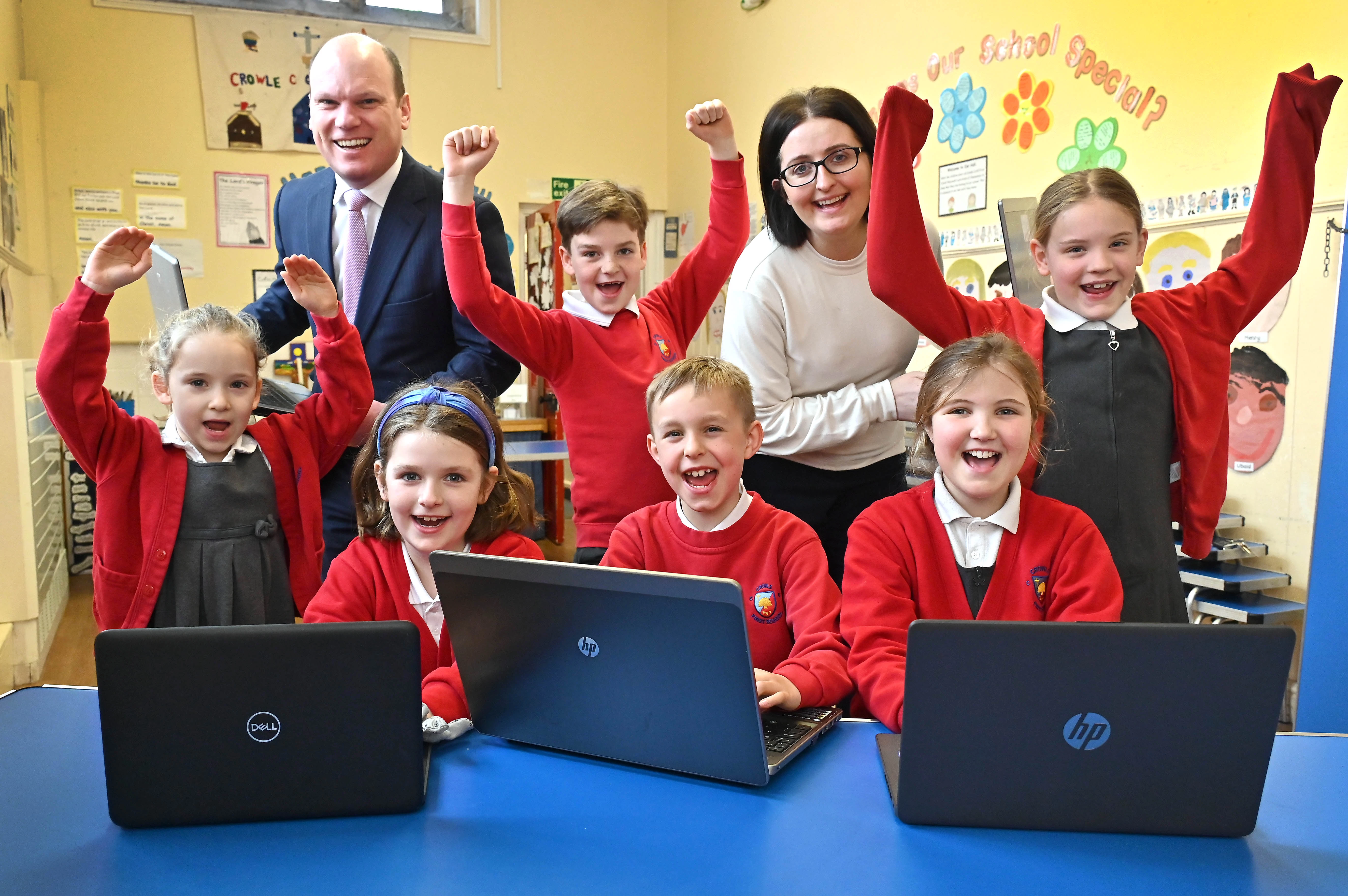 Stoford donates funding for laptops for Crowle C of E First School, Worcestershire
