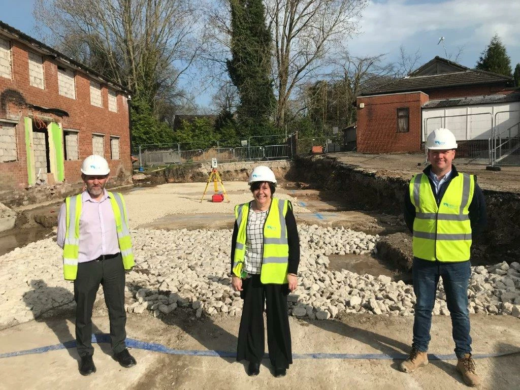 Pictured L-R at Park Lane Special School are MC Construction contract manager Paul Harris, head teacher Lorraine Warmer and MC Construction site manager Aaron Cain.