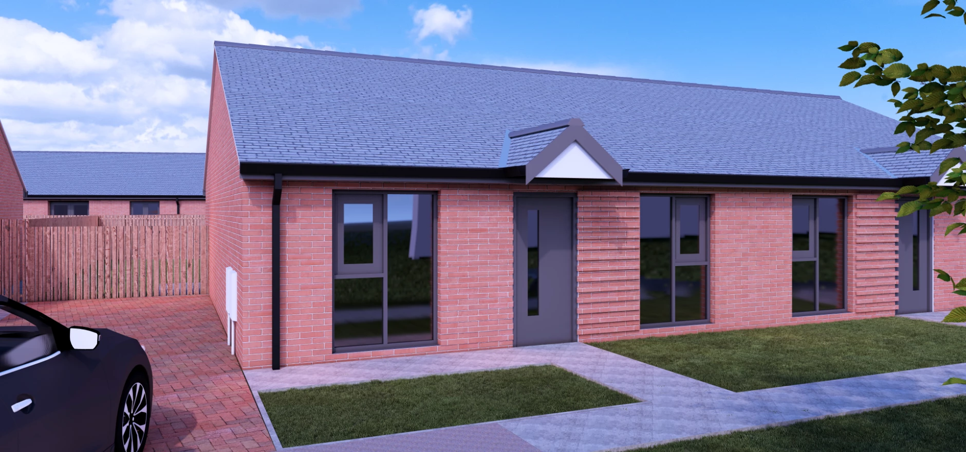 CGI of a bungalow house type