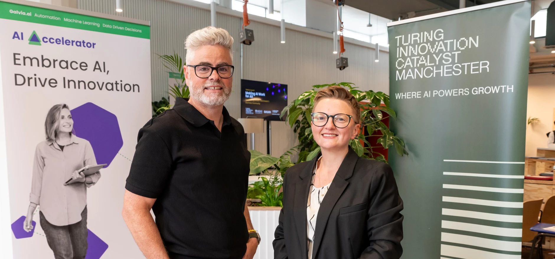 John Clancy, CEO and Founder of Galvia AI & Councillor Bev Craig, Leader of Manchester City Council.jpg