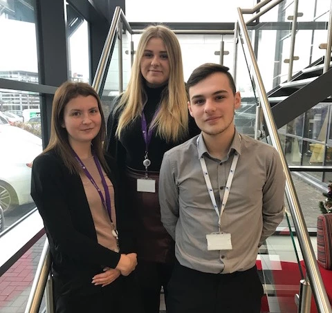 Pictured from left to right: Sophie Woolston, Ellie Lammiman and Charlie Taylor at the John Good Group Head Office in Hull.
