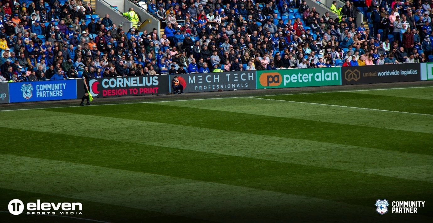Mech Tech Brand on Perimeter LED at Cardiff City FC