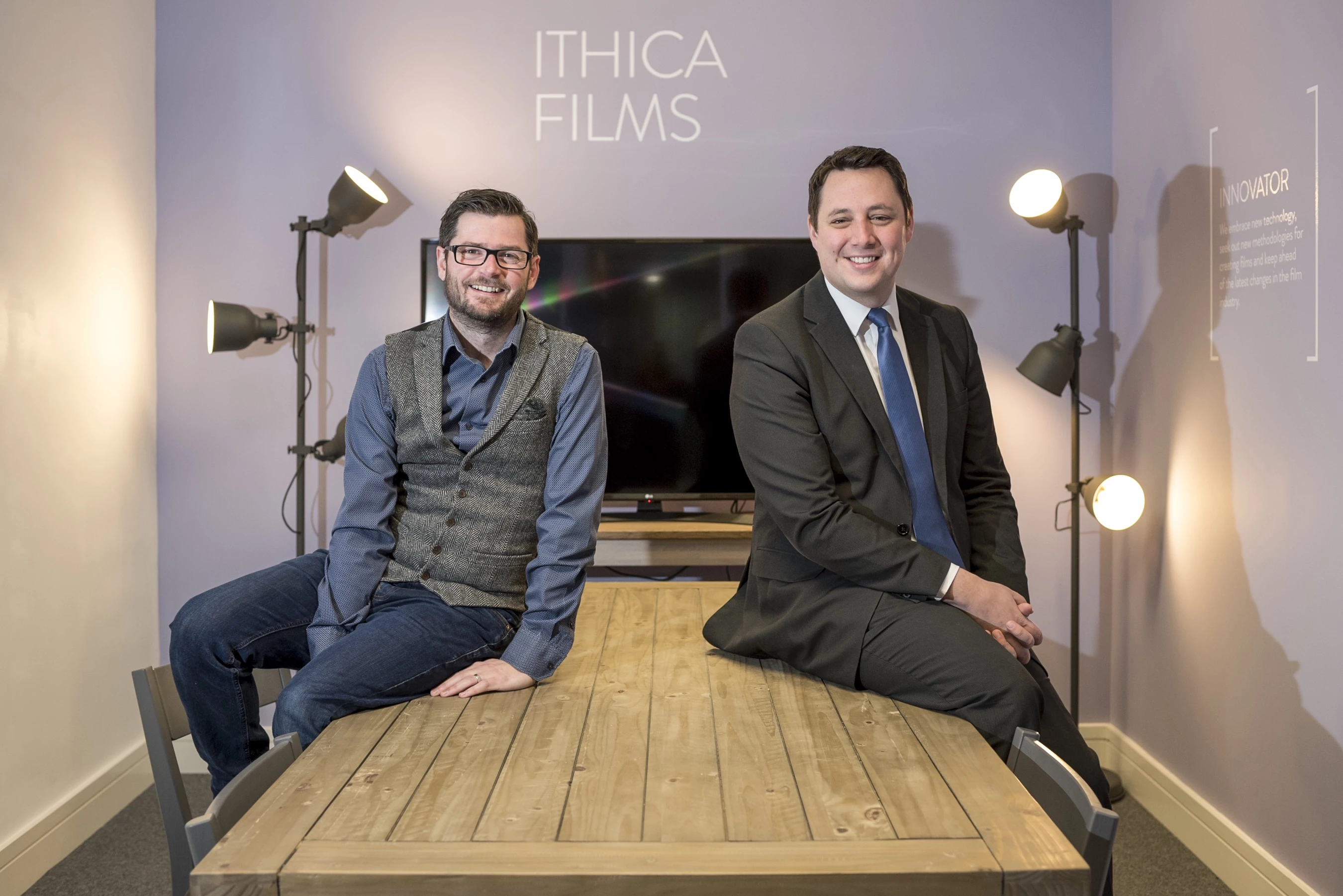 Ithica Films' Matt McGough (left) and Tees Valley Mayor Ben Houchen