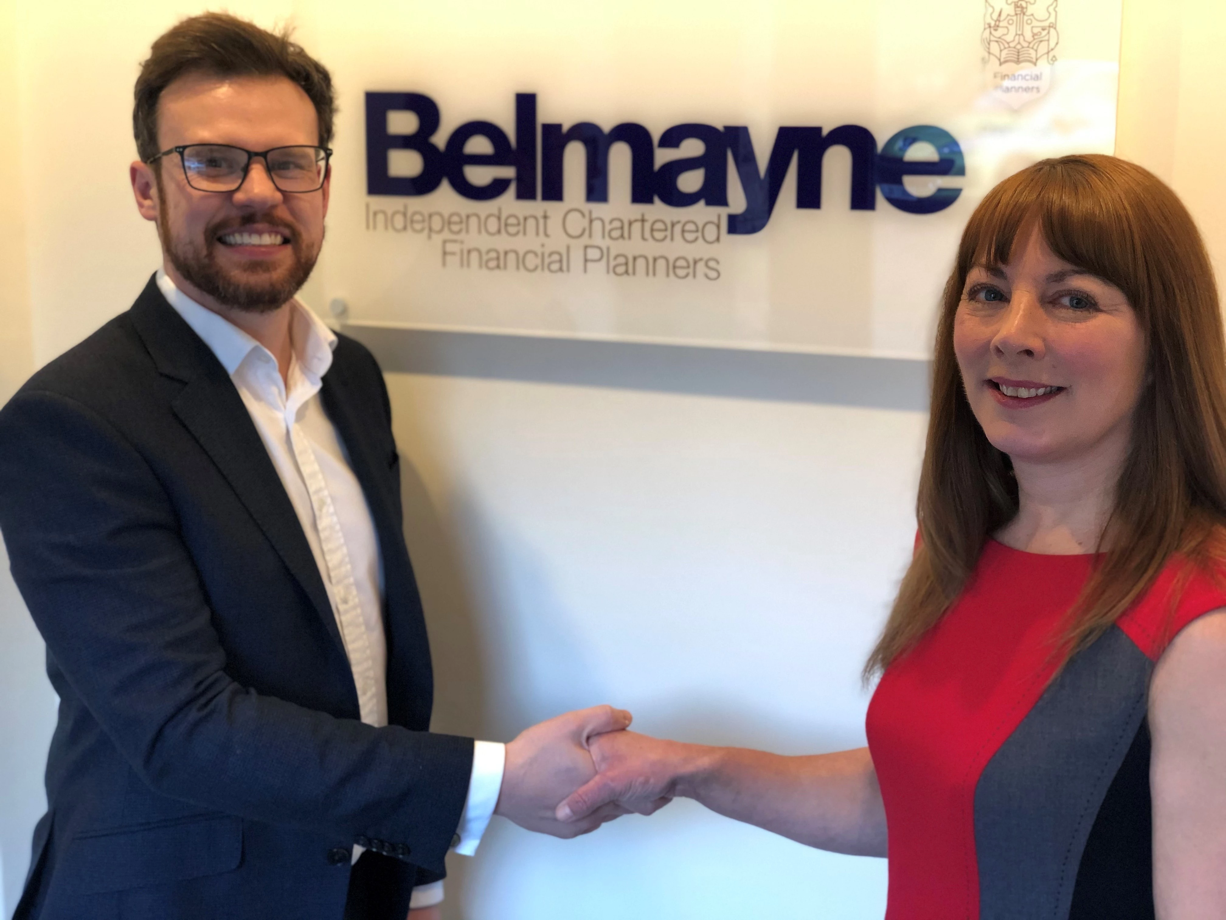 Belmayne partner, Martin Birch, welcomes Cathy Smith to the firm. 