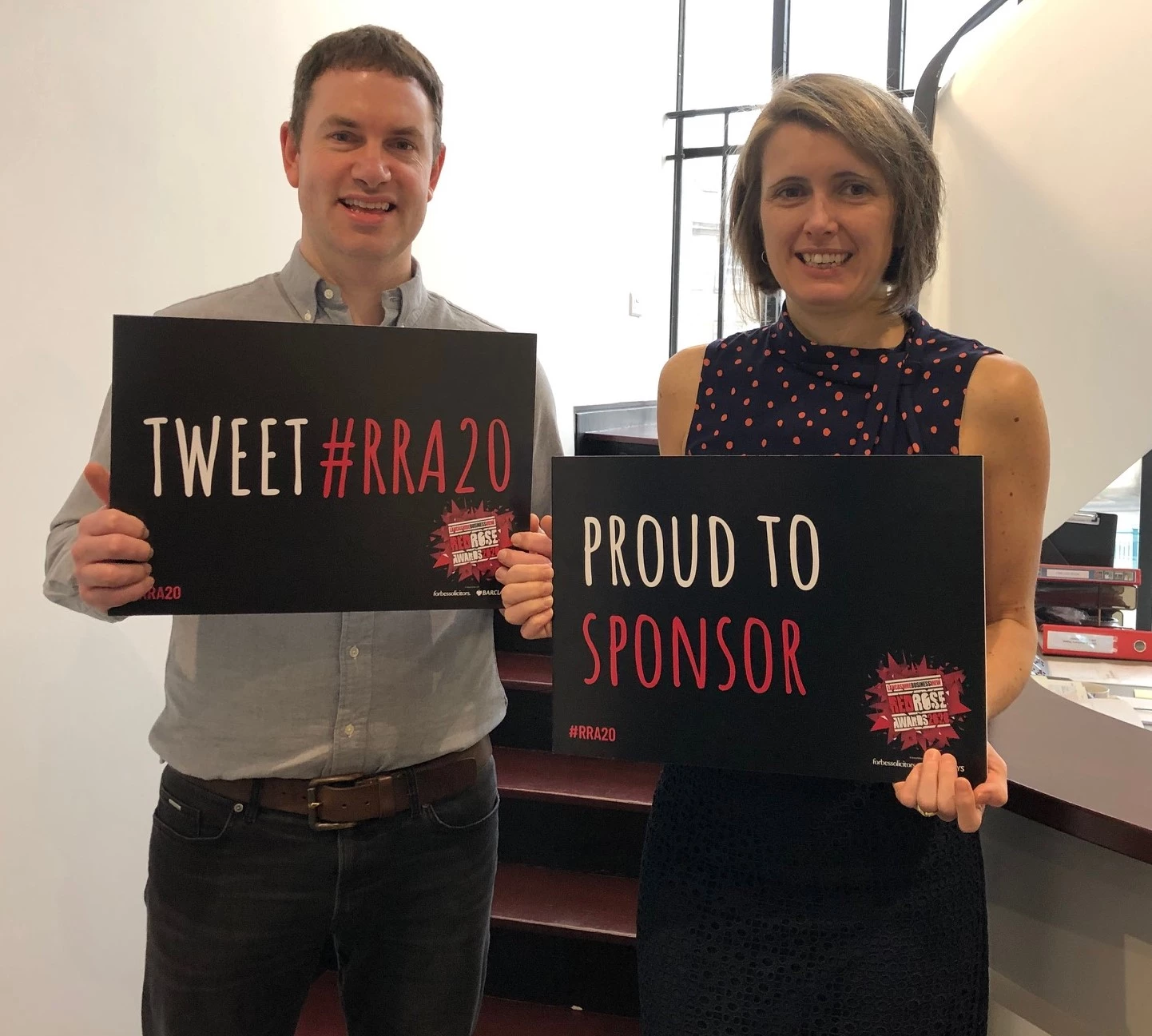 Stephen Bolton, commercial director for Lancashire Business View and Susanna Cassey, Baldwins Lancaster Office Managing Partner