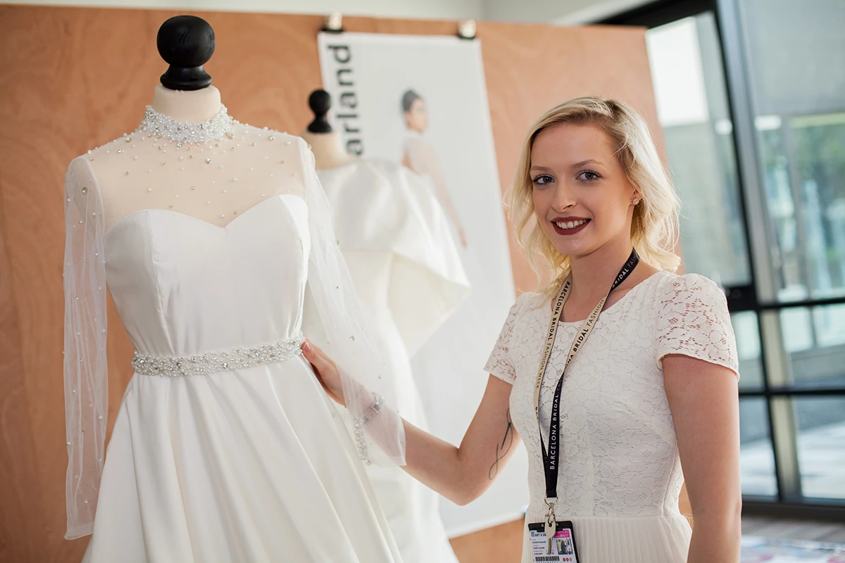 Shannon Garland with her bridal designs