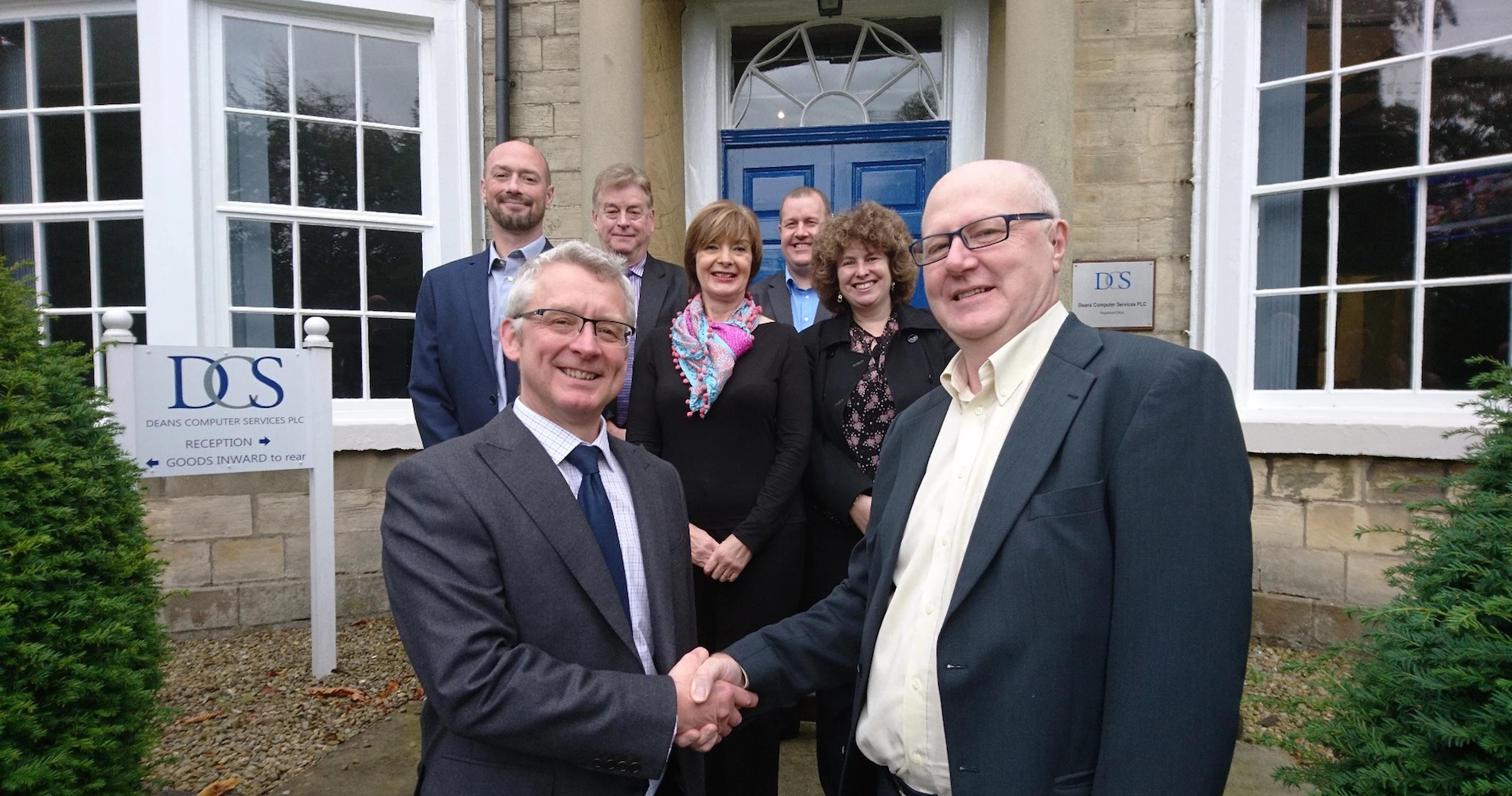 DCS sales director, Barry Rankin; Leckhampton director, Richard Foulds; DCS marketing director, Suzie Cowling; DCS technical director, Chris Lord and DCS support director, Sandra Marshall.