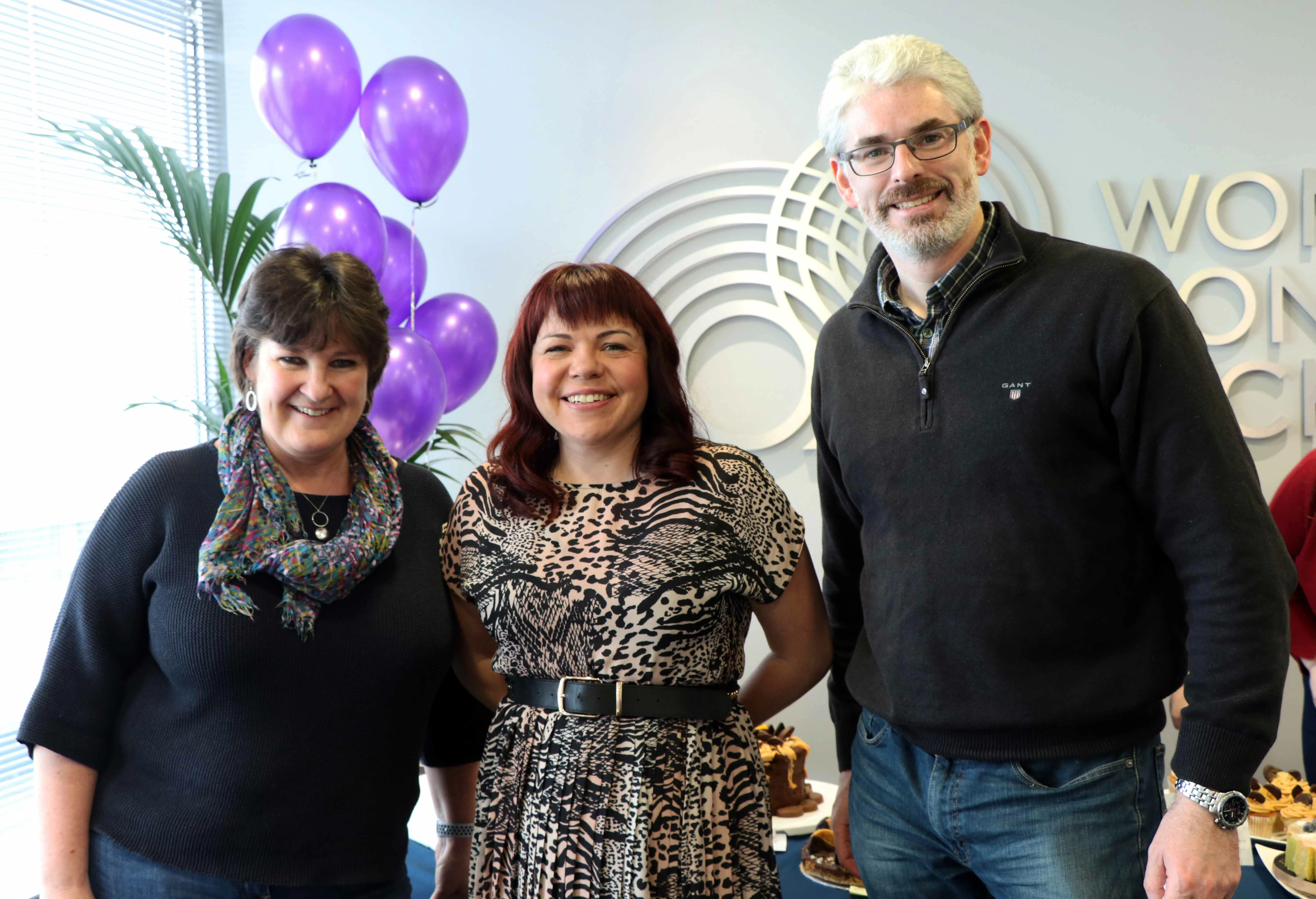 WBD Bake Off competition - Fiona O'Kane and Ronan Lowney of WBD judged the cakes alongside Briony Williams of Great British Bake Off 