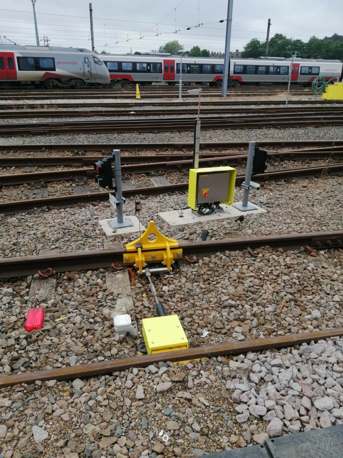 A wheel stop, which forms part of Zonegreen's DPPS at Norwich's Crown Point rail depot. 