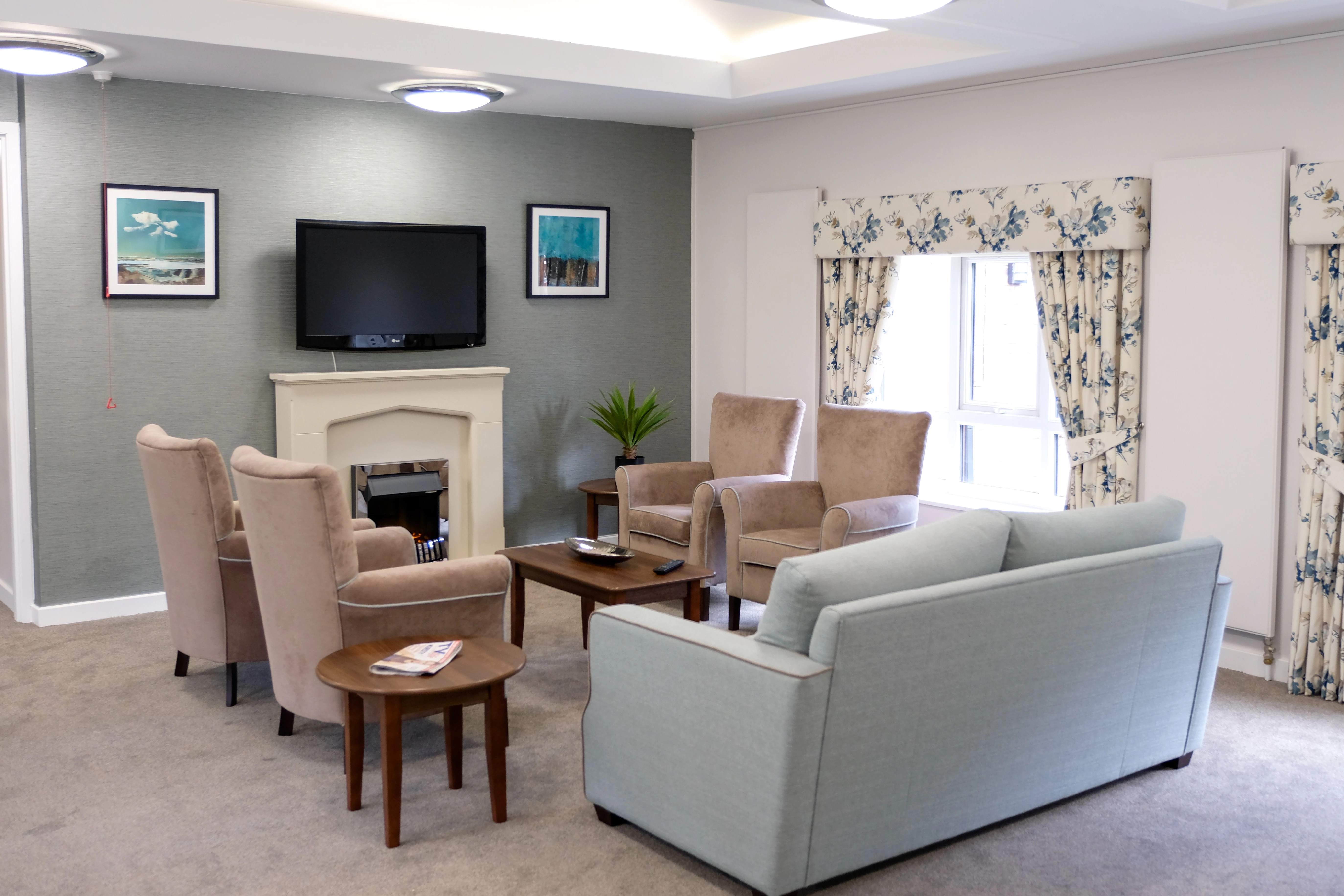 The refurbished communal lounge area at Mill Spring Court