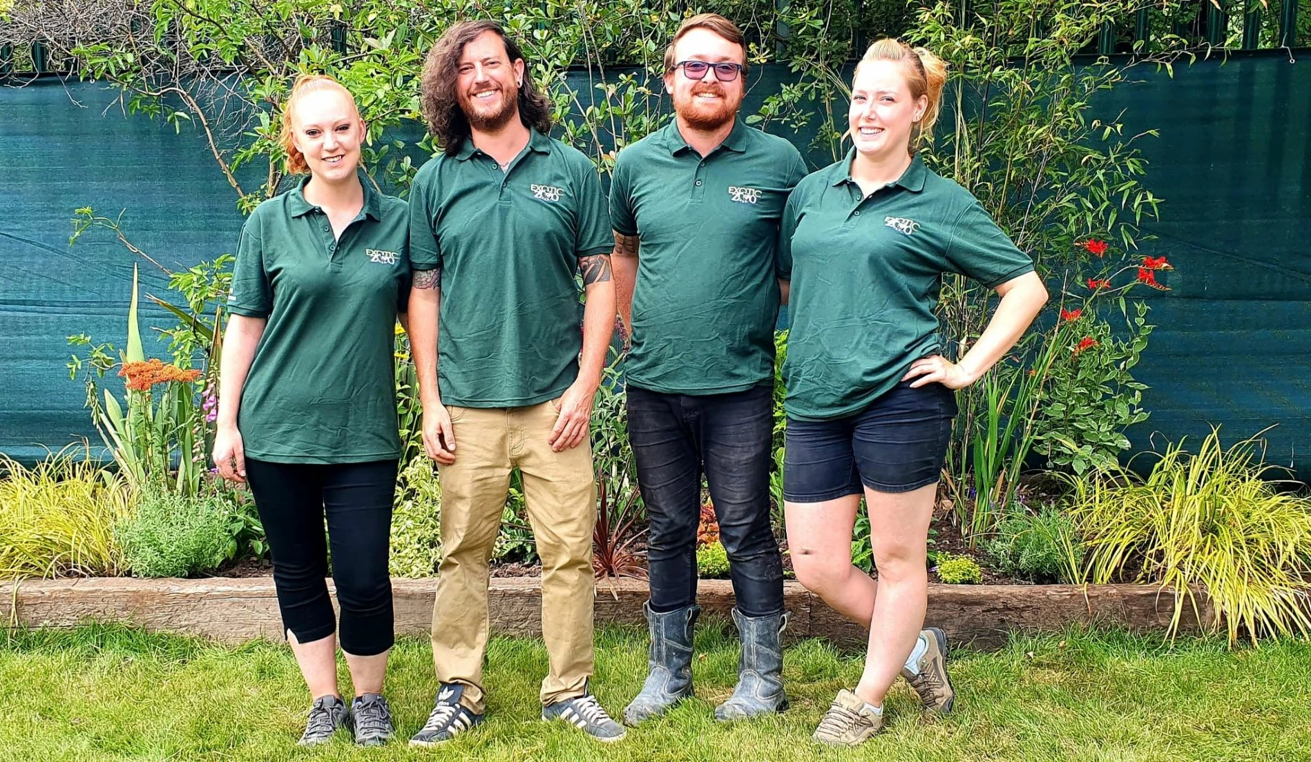 The Exotic Zoo team ready for re-opening in their new uniforms