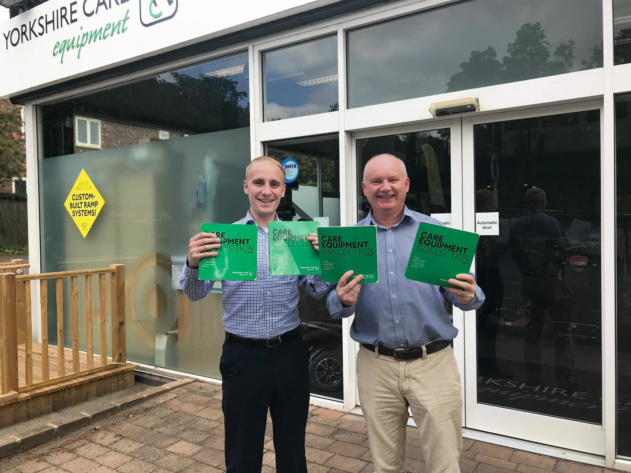 David Jordan and Gary Hornsby-Shawe with the new Care Equipment Collection brochure