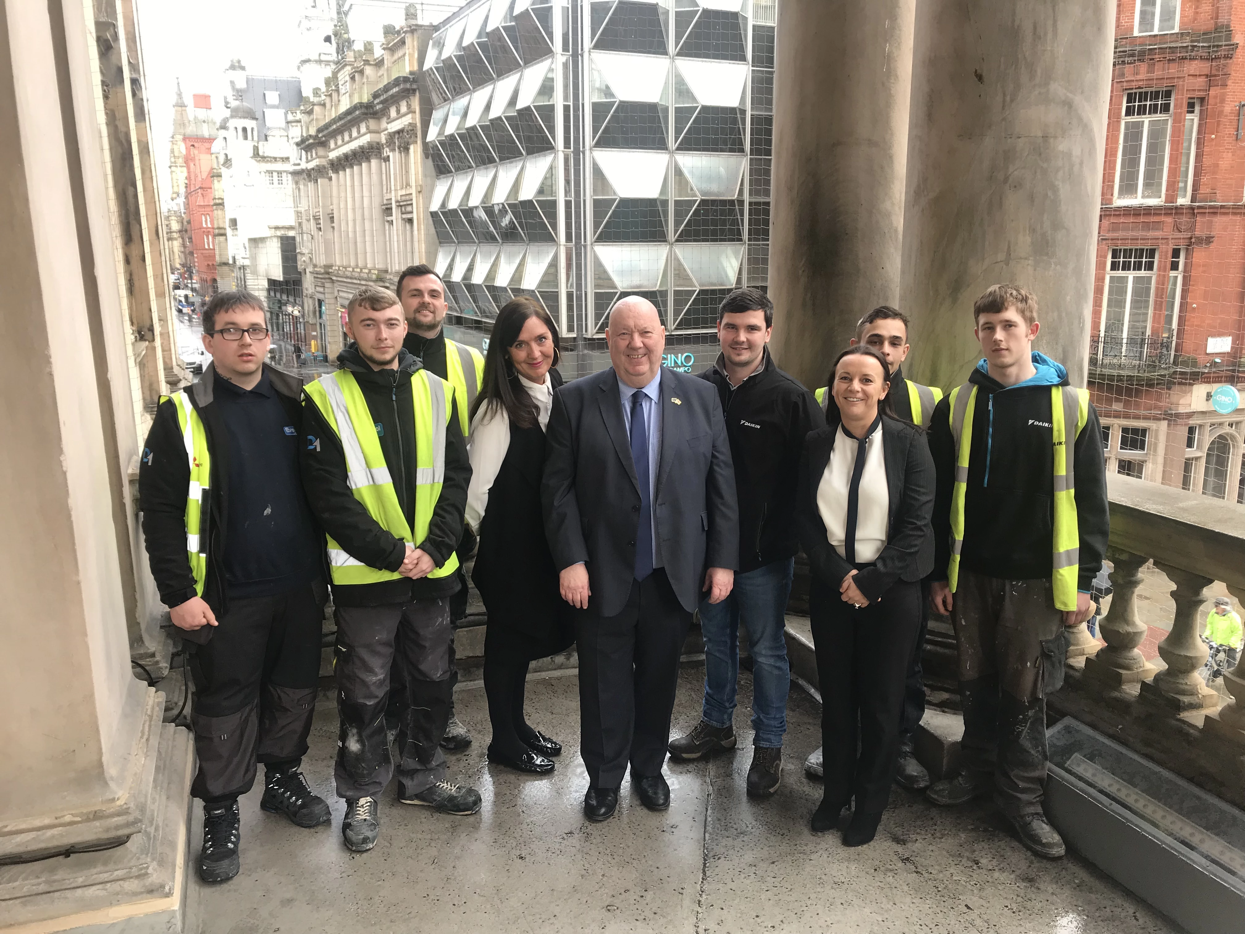 Liverpool Mayor Joe Anderson with Everkool's new wave of apprentices 
