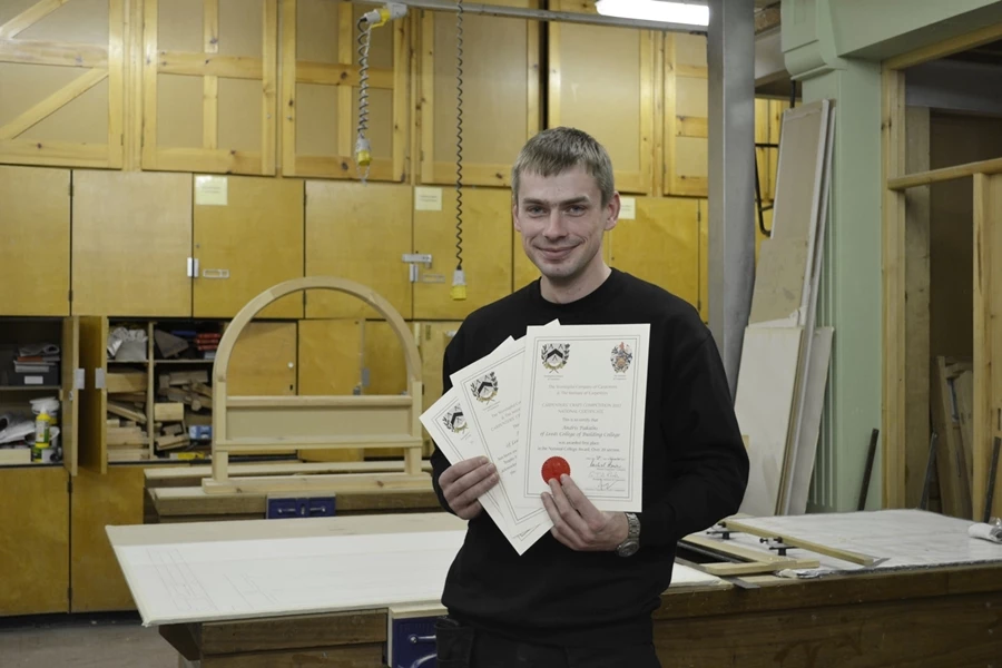Andris Pakalns won first prize in the highly-respected Carpenters’ Craft Competition