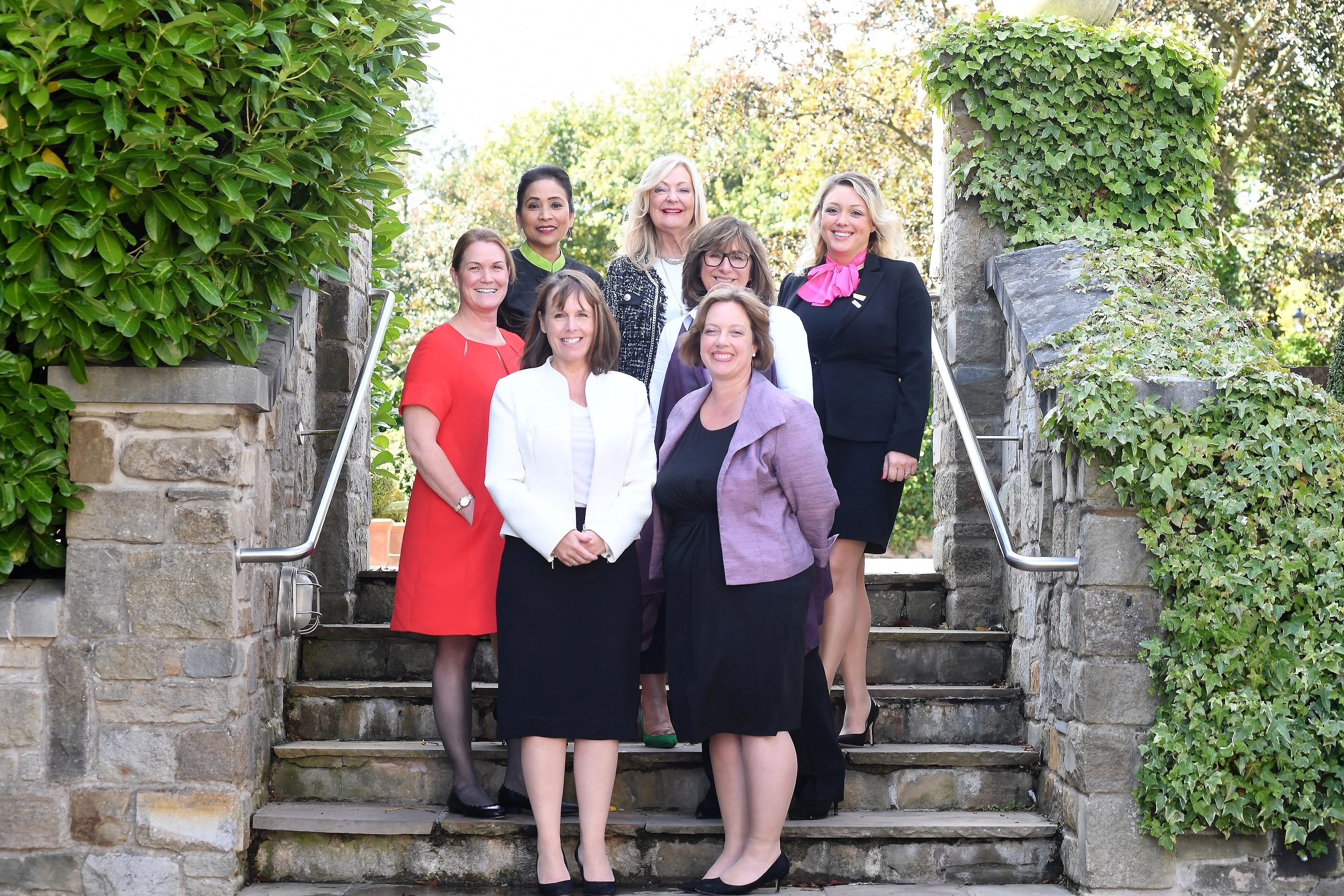 The finalists are pictured with a director of the Woman of the Year Awards Judy Groves