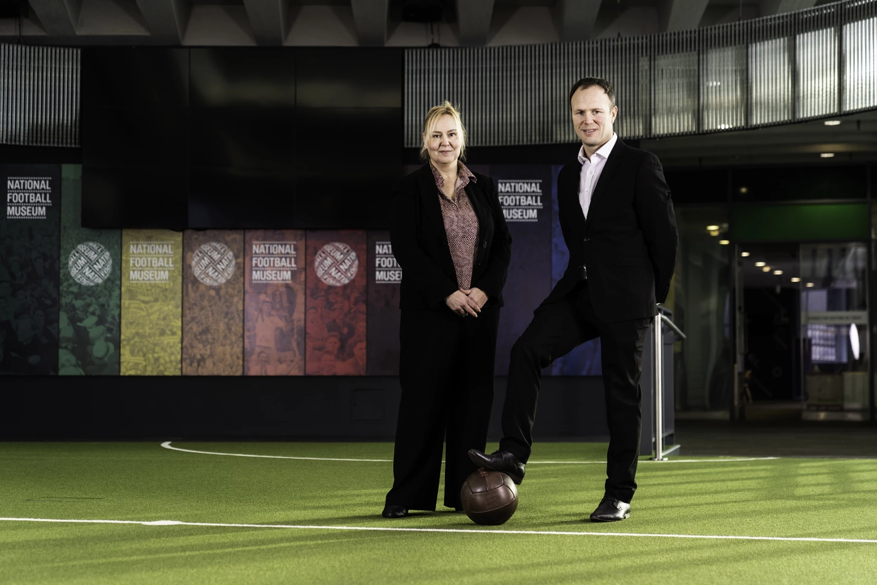 Helen Besant-Roberts and Greg Wilson at the National Football Museum