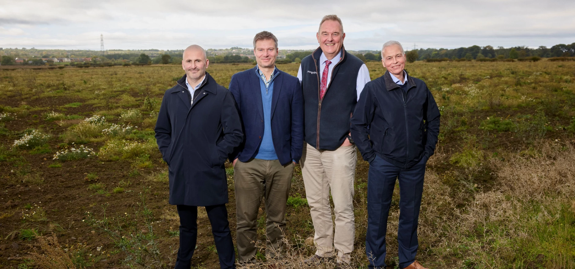 Pictured (left to right): Ryan Lincoln, Regional Managing Director, Miller Homes; Mark Dickinson, Development Director, Banks Property; Graeme Bruce, Managing Director, youngsRPS; and Steve Errington, Managing Director, Stonebridge.