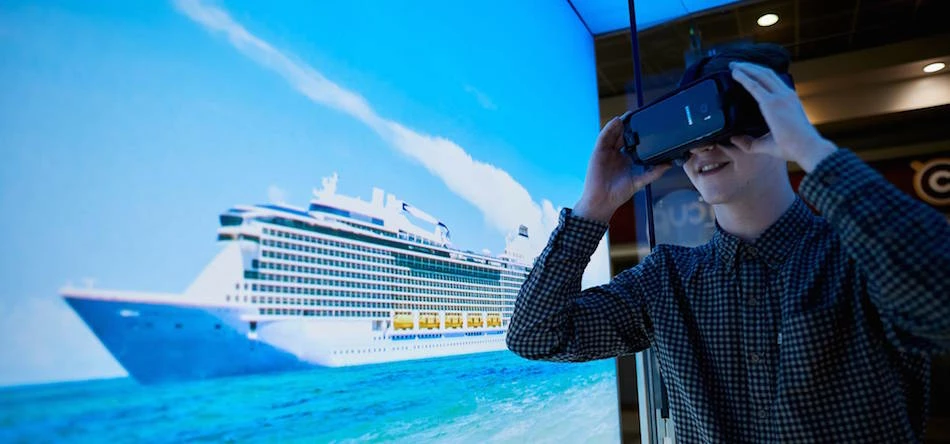 The store features interactive technology to enhance the cruise shopping experience