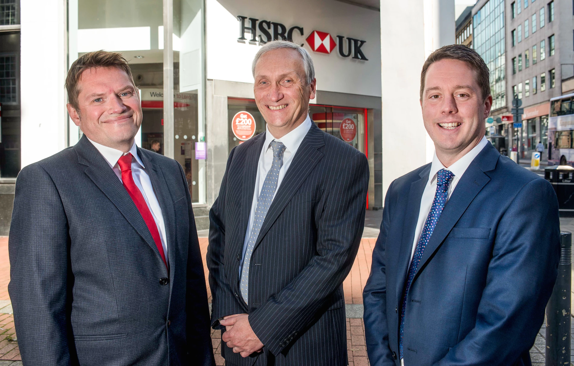 Jamie McCullough, HSBC Relationship Director, Mike Swift, HSBC Area Director for West & South Yorkshire, Mark Watson, HSBC Relationship Director