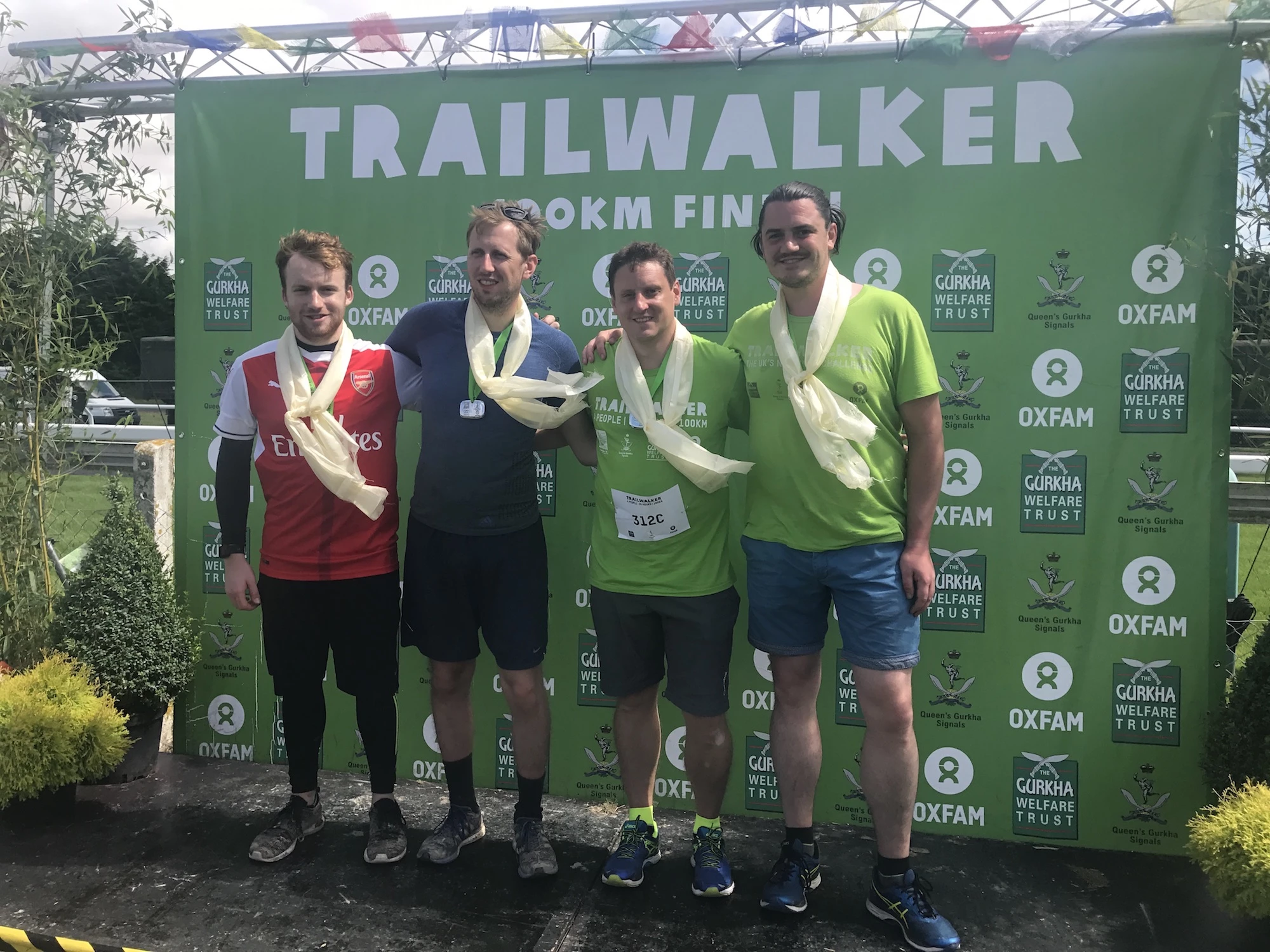 A team of lawyers from Manchester law firm Taylors reached the finish line after a gruelling 60 mile race through atrocious conditions – left to right: Sean Jackson, Jonathan Lavery, Stuart Beatson and Matthew Catterall.