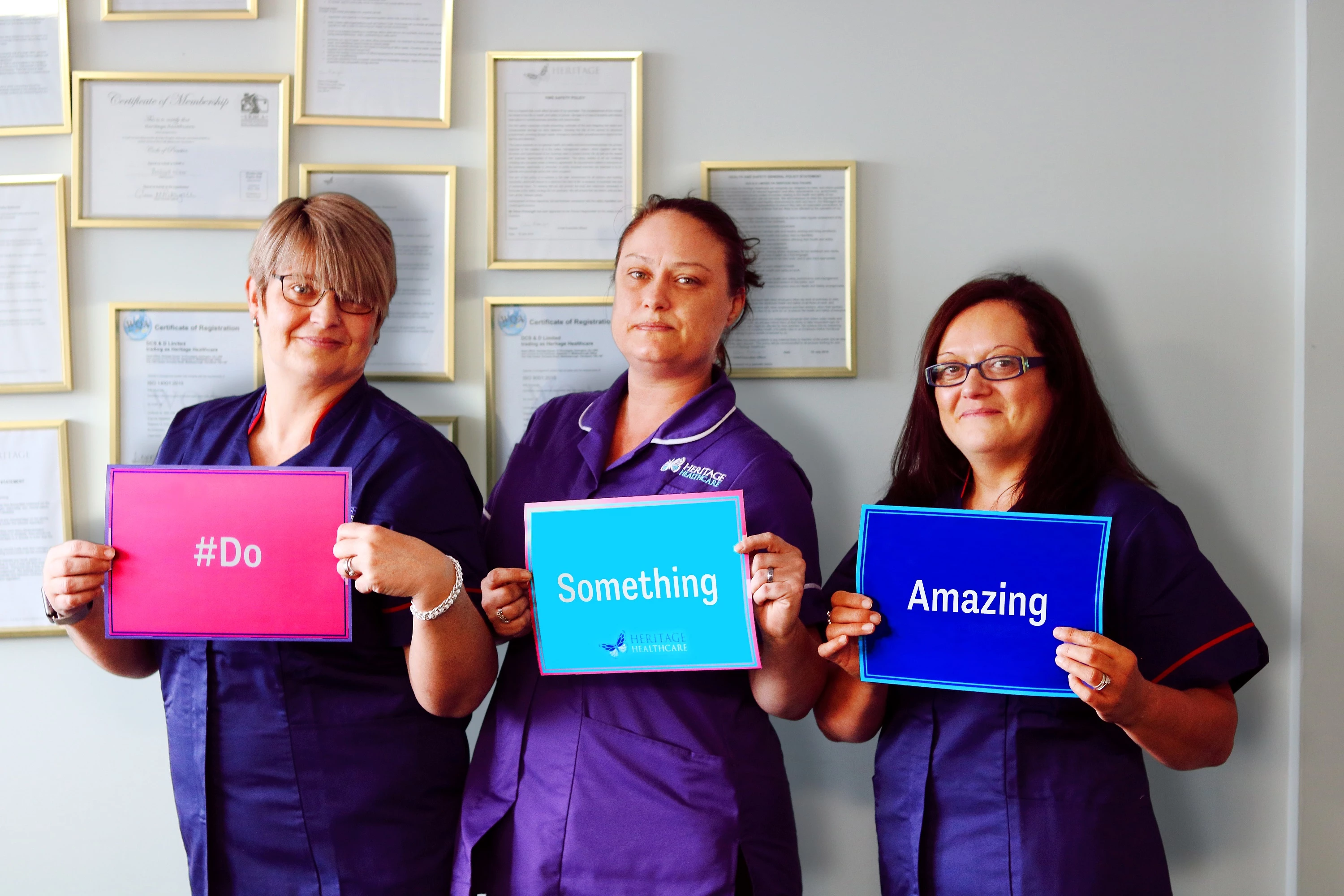 Assistant Care Manager Kay Taylor, Care Co-ordinator Michelle Bowers and Register Care Manager Lisa Glass