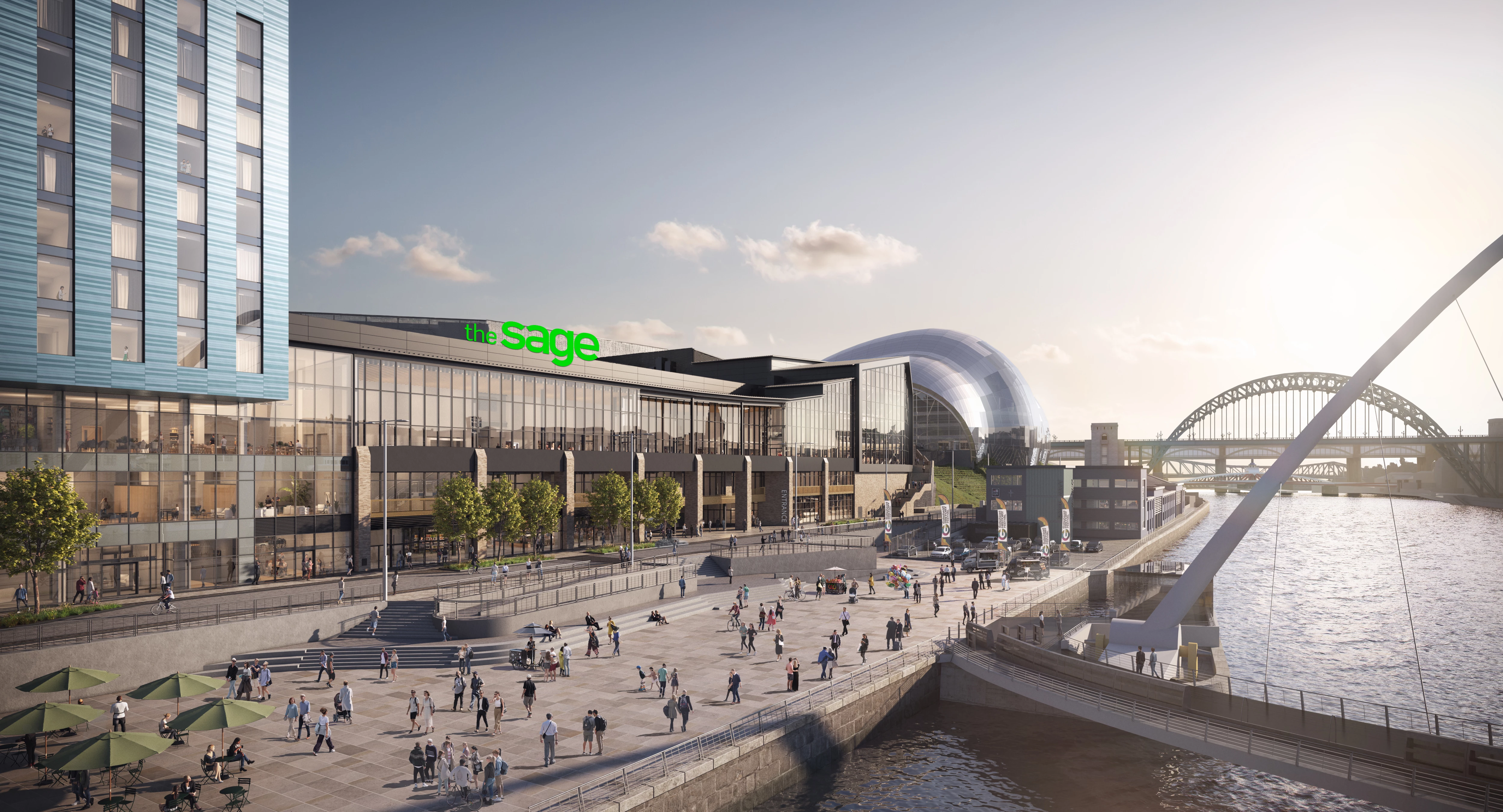 CGI of Newcastle Gateshead Quays development.