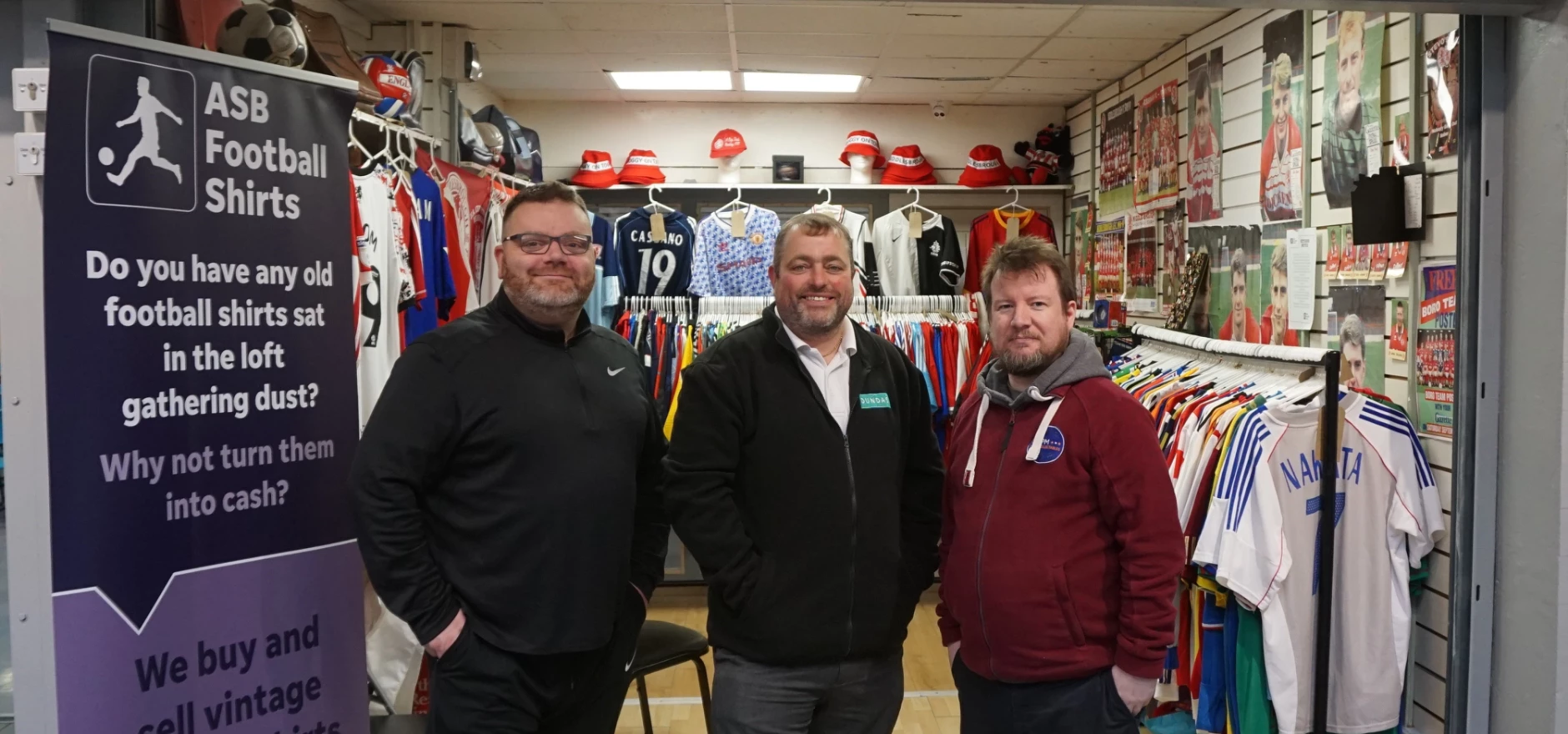 (from left) Mark Bythway of ASB Football Shirts, Dundas Indoor Market Manager David Harris and Paul Johnson of PM Toys and Collectables.JPG