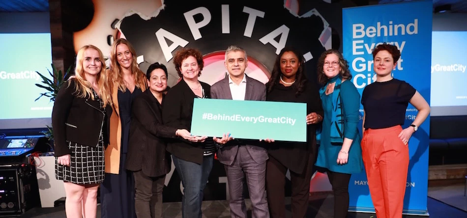 Sadiq Khan with women tech leaders during the SXSW in Austin