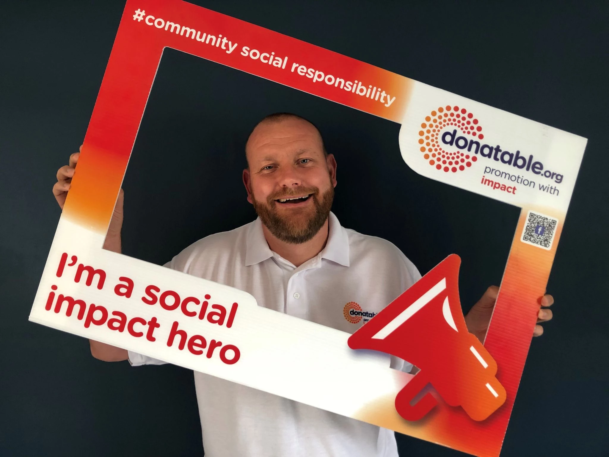 Gareth Williams, co founder of social enterprise Donatable celebrates Cheshire East Council Partnership