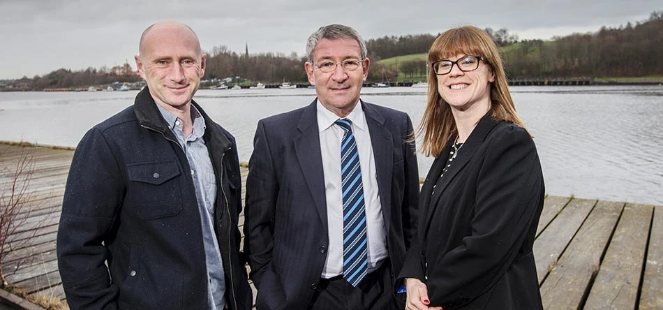 Northern Community Power Director Craig Woolf (left) with UNW Corporate Finance Partner Paul Kaiser and Manager Maxine Johnston (centre and right)