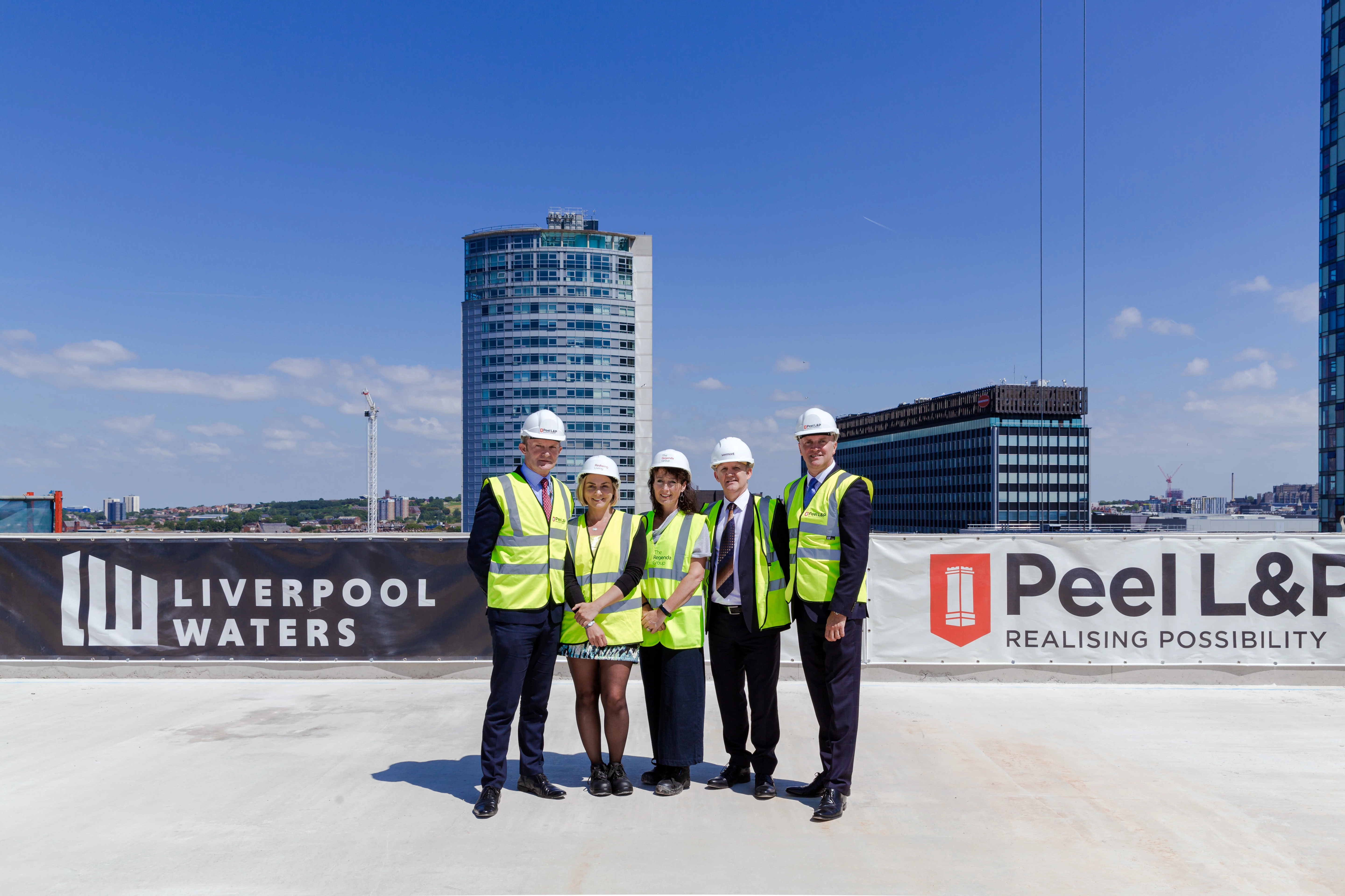 Liverpool Waters celebrates Plaza 1821 topping out ceremony