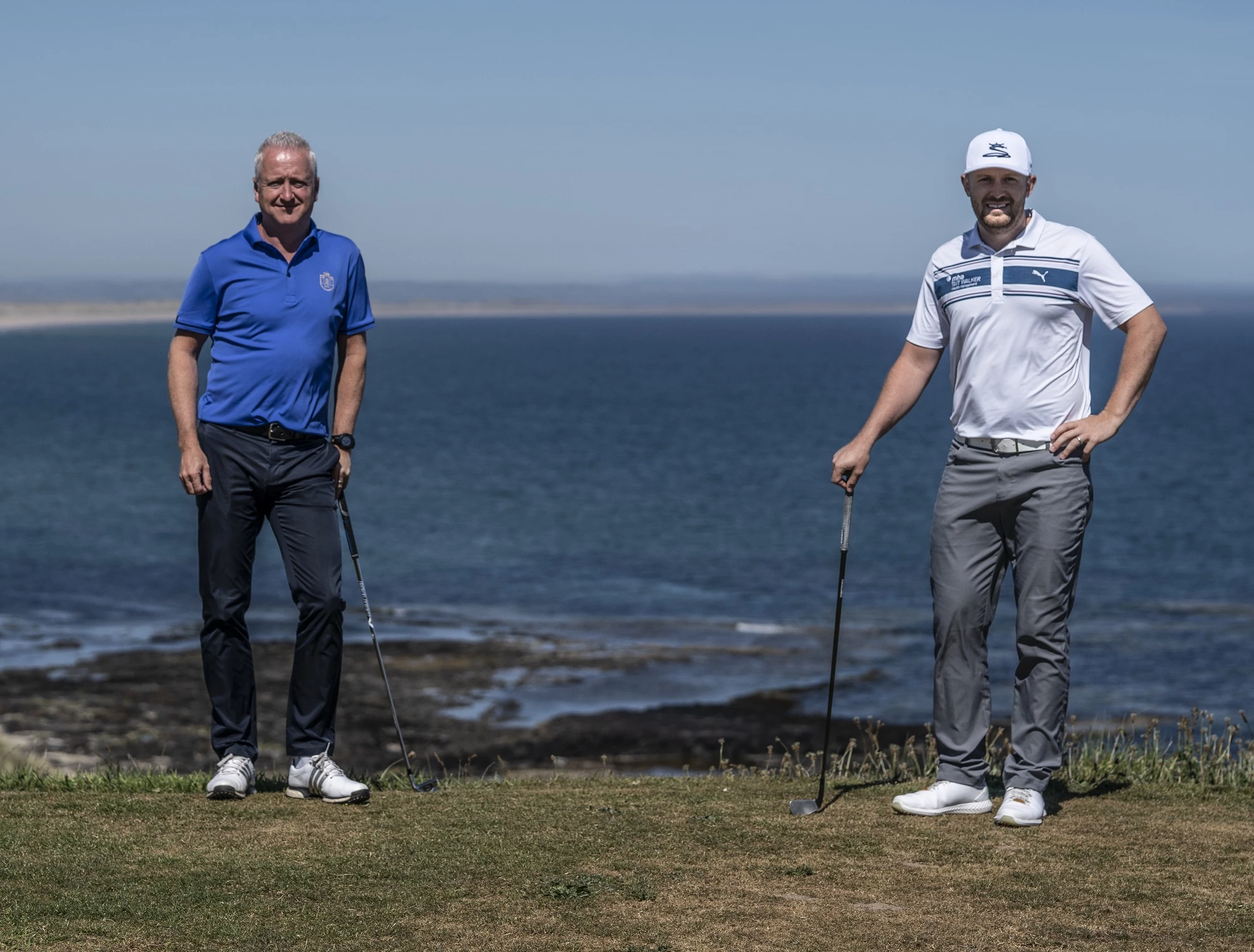 Mark Parkinson, Wealth Management Partner at MHA Tait Walker with Professional Golfer, Garrick Porteous 