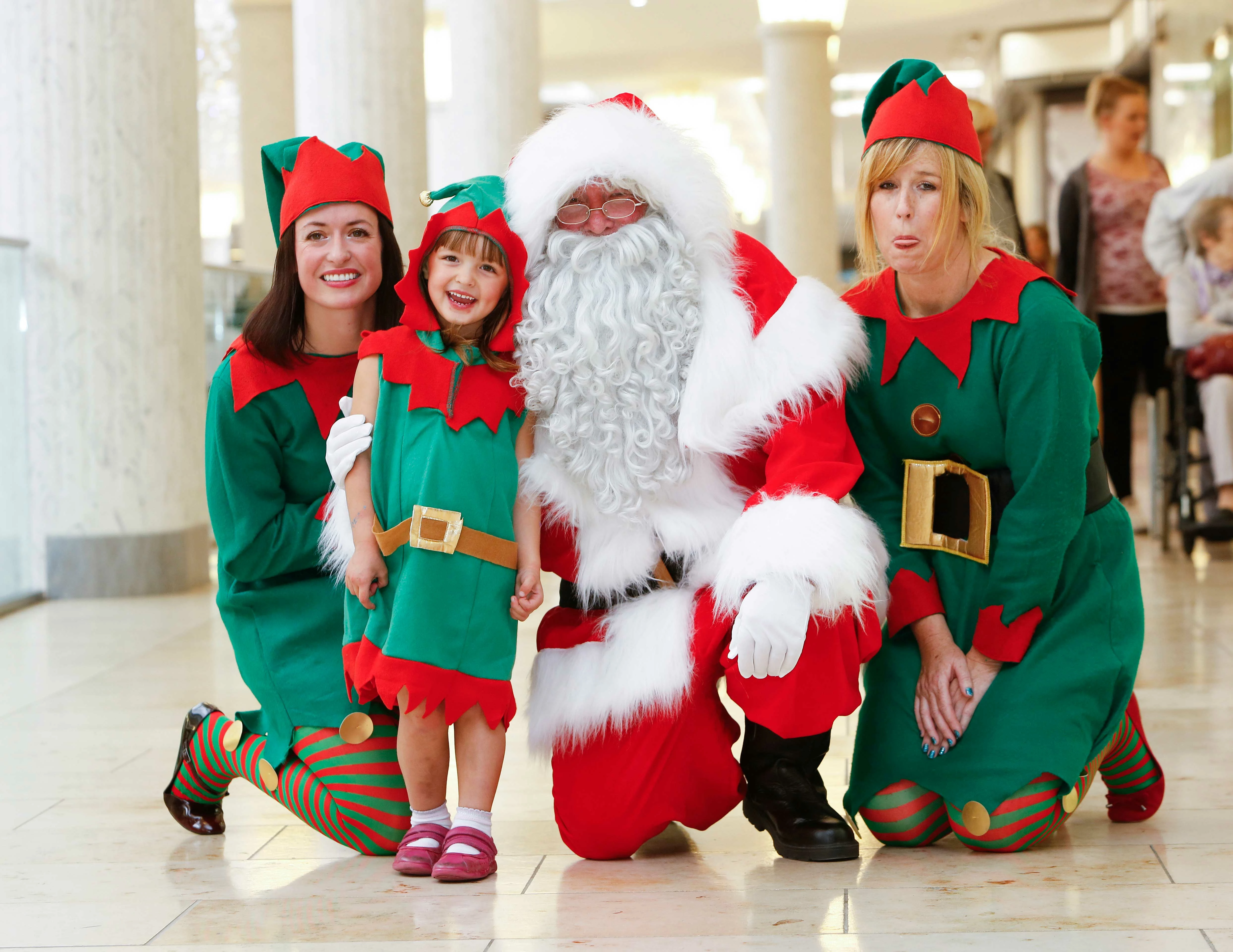 Festive Fun - Mini elf Jemima Stephenson meets Santa and his elves at intu Metrocentre