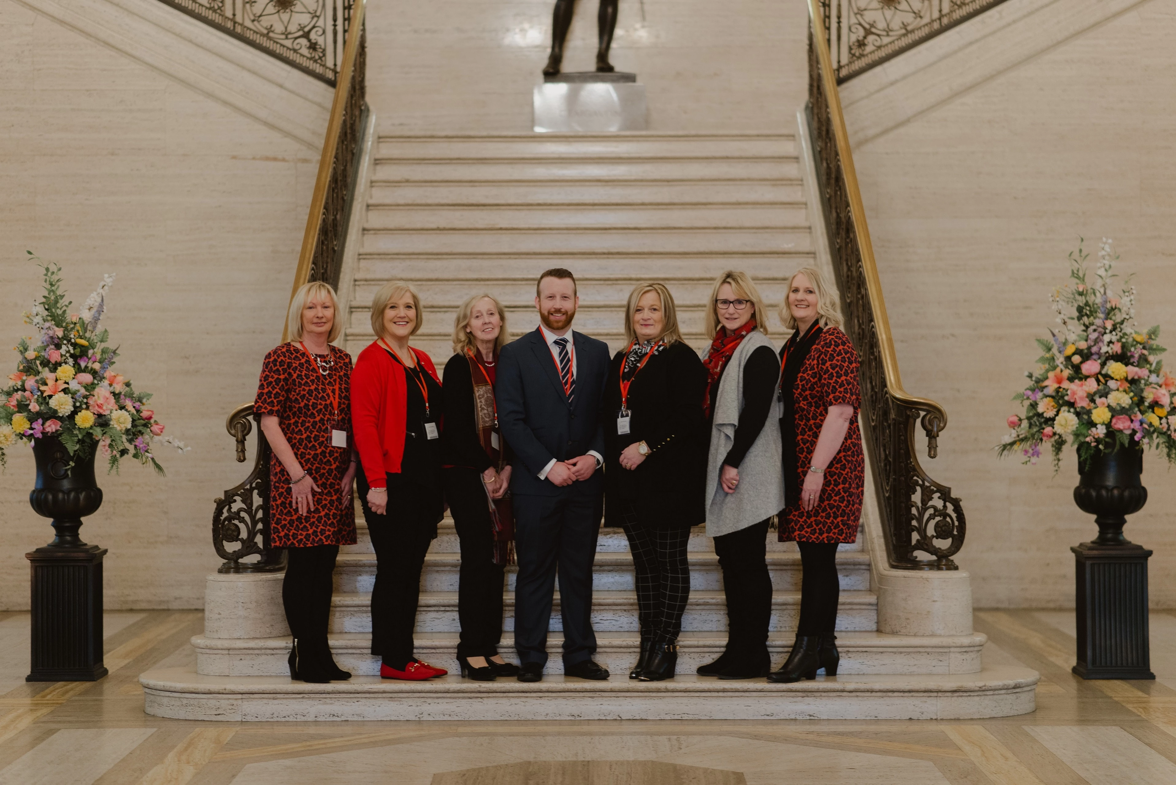 Ben Wilson with new members of the team at Stormont