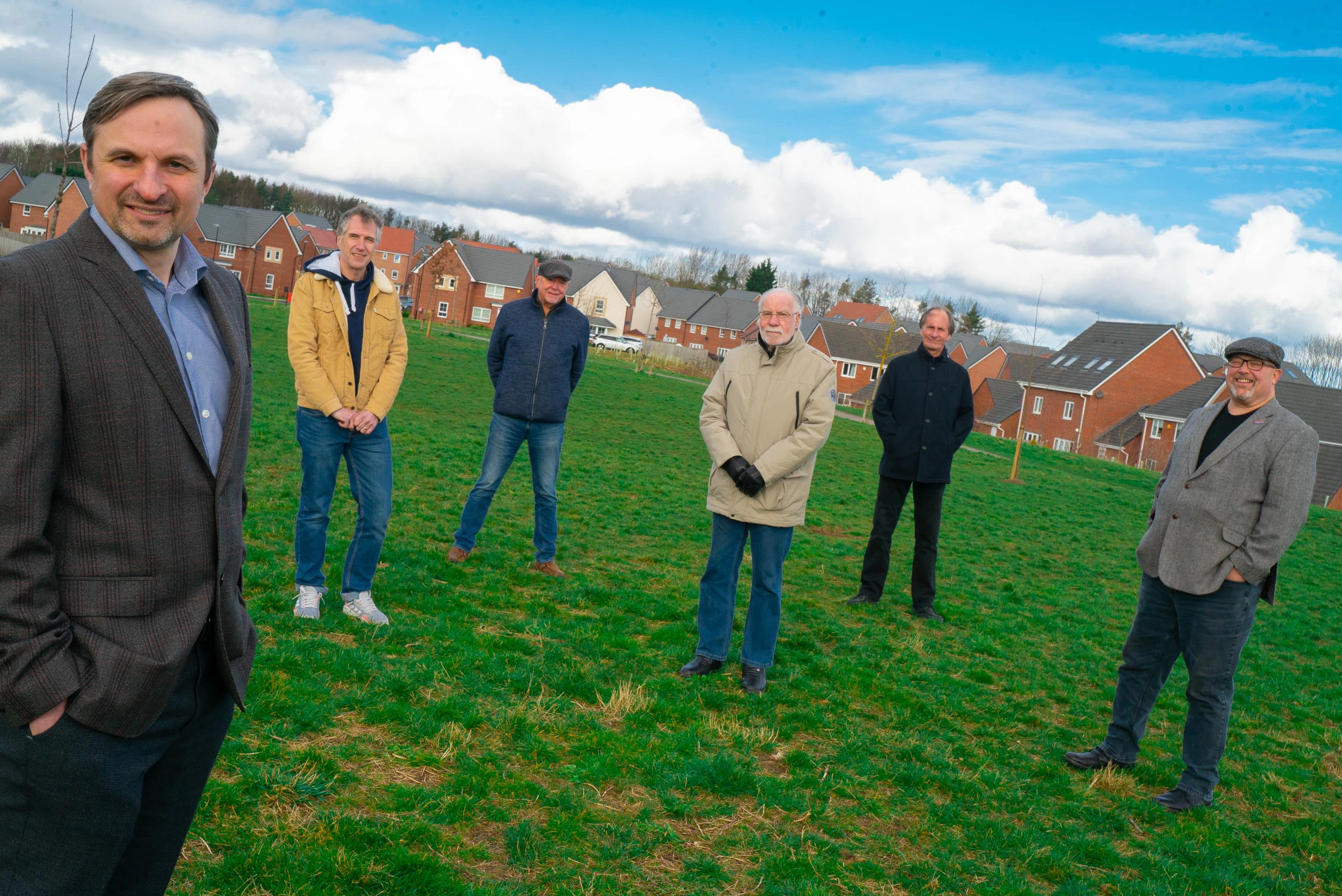 From left to Right: Gavin Cordwell-Smith, Neil Milburn, Barratt David, Les Howard, Fred Kirkland, Bryan Craggs, Cllr Graeme Miller