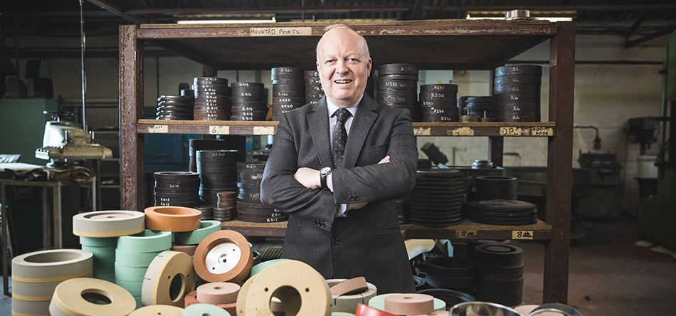 Marrose Abrasives managing director, Tony Day, in his factory in Keighley, West Yorkshire
