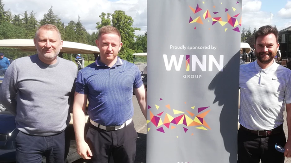 Some of the Winn Group team prepare for the golf day at Slaley Hall