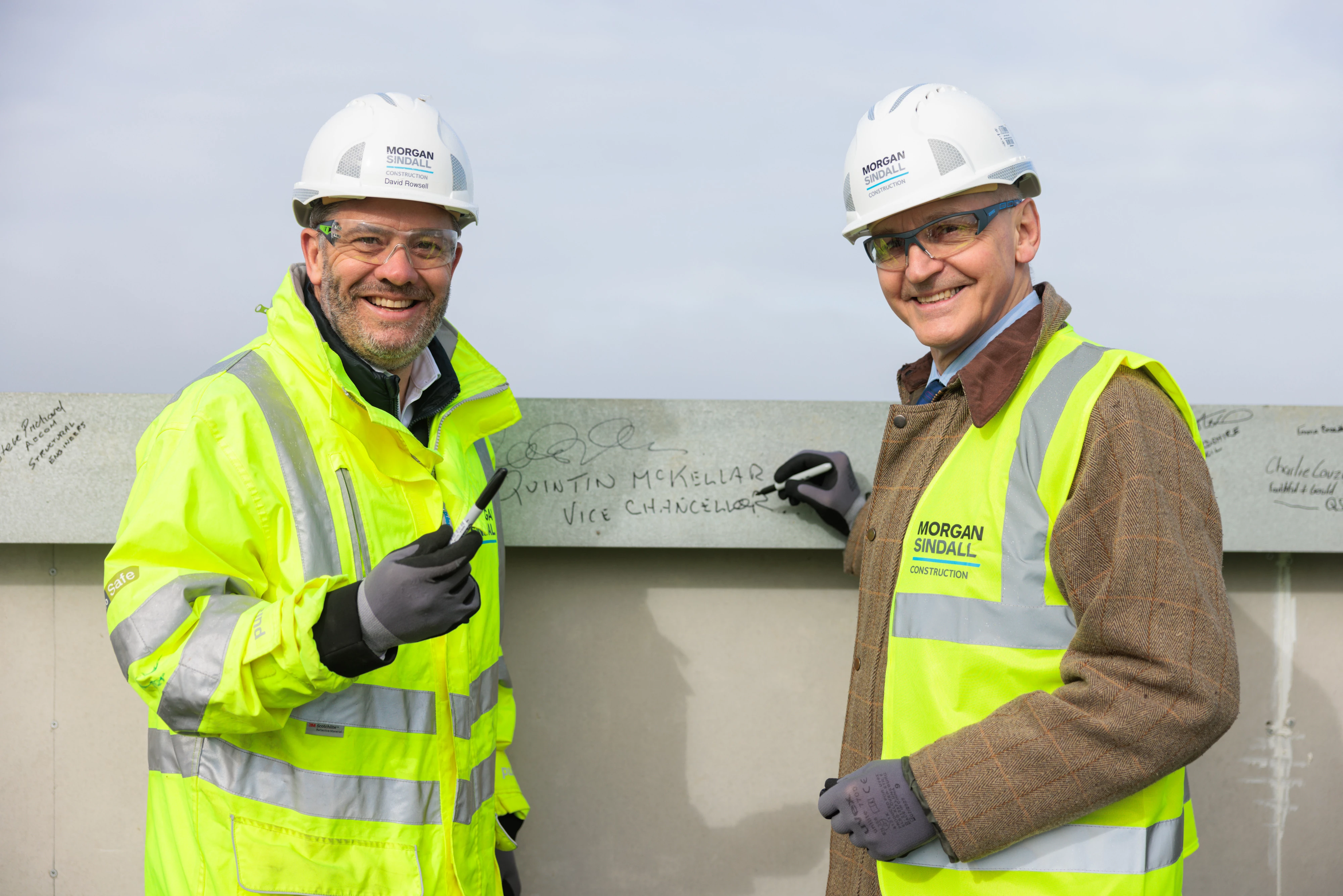 Left to right: David Rowsell, Northern Home Counties Area Director at Morgan Sindall Construction; Professor Quintin McKellar, Vice-Chancellor and Chief Executive of the University of Hertfordshire