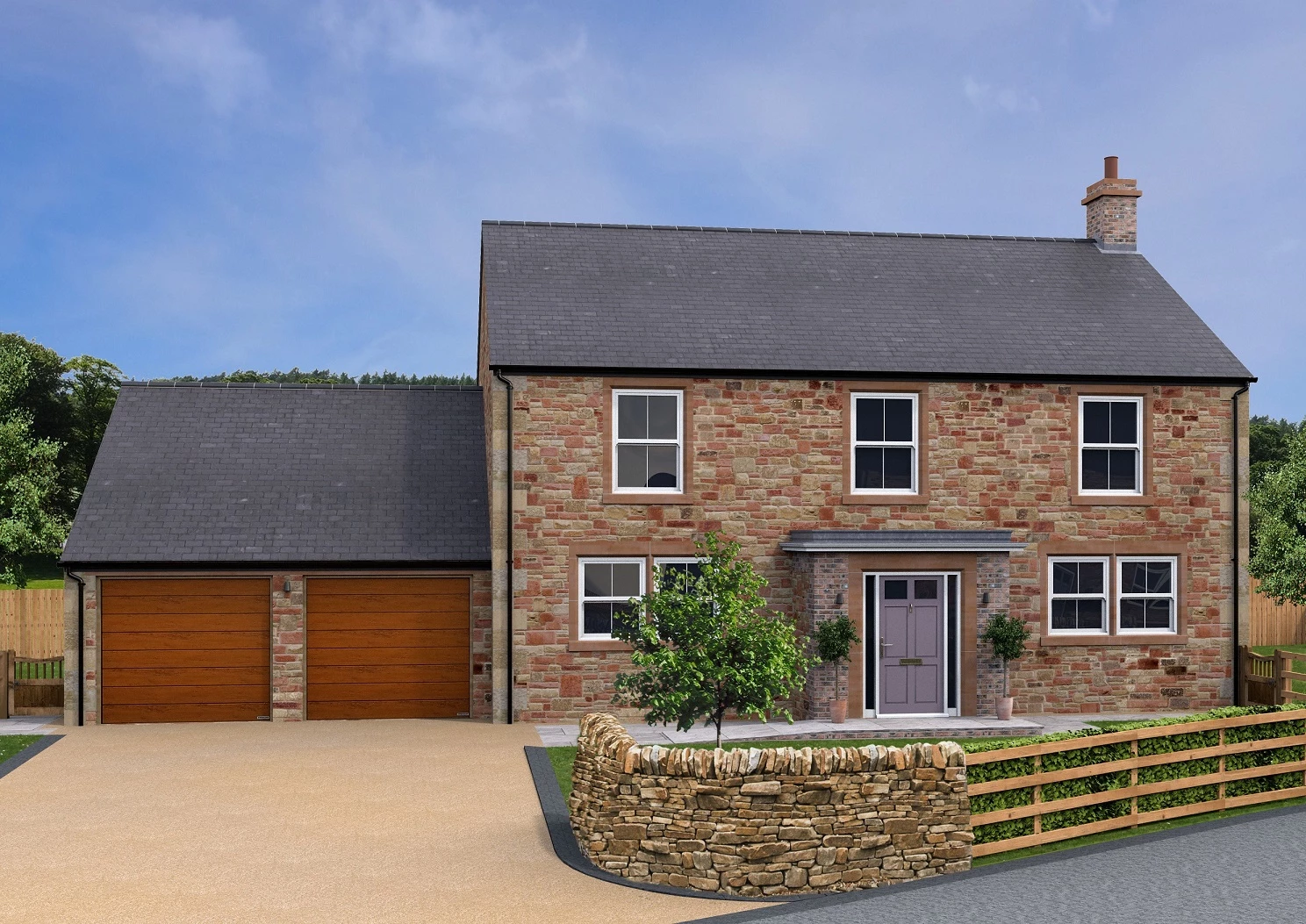 An illustration of one of the nine four-bedroom detached homes currently under construction at Hayton.