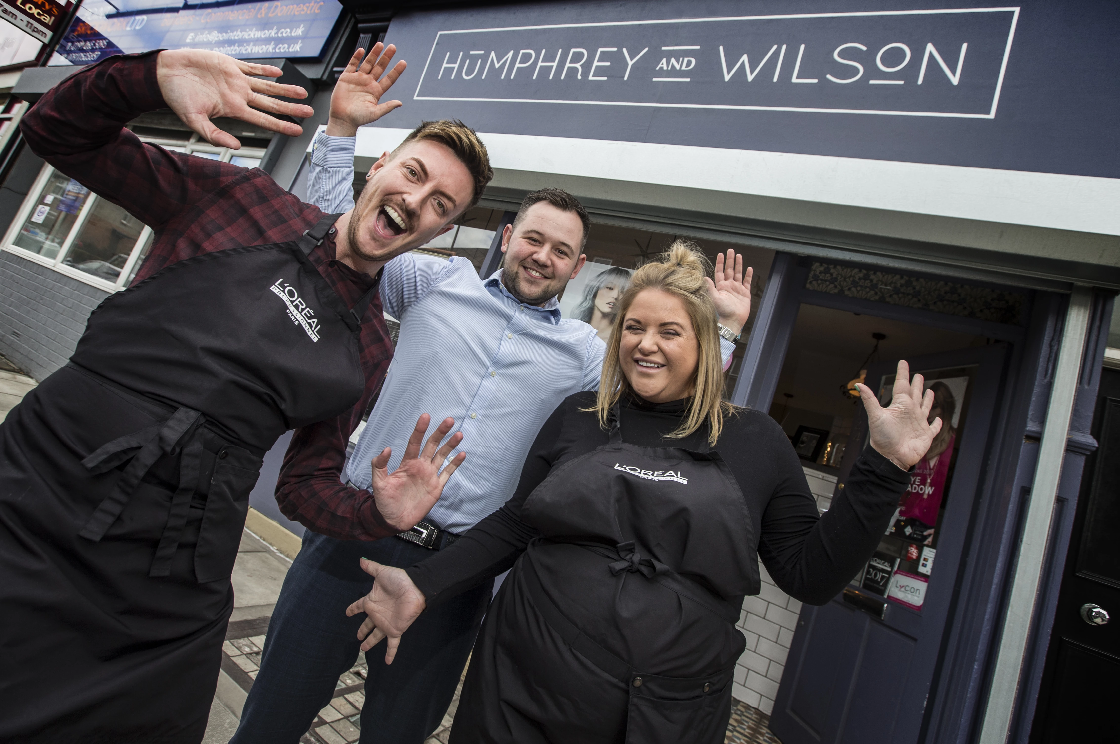 Photo caption: (Left to right) Salon co-owner Mark Humphrey, Robson Laidler’s Head of Cloud Accounting Nick Wilson, and salon co-owner Steph Wilson celebrating success. 