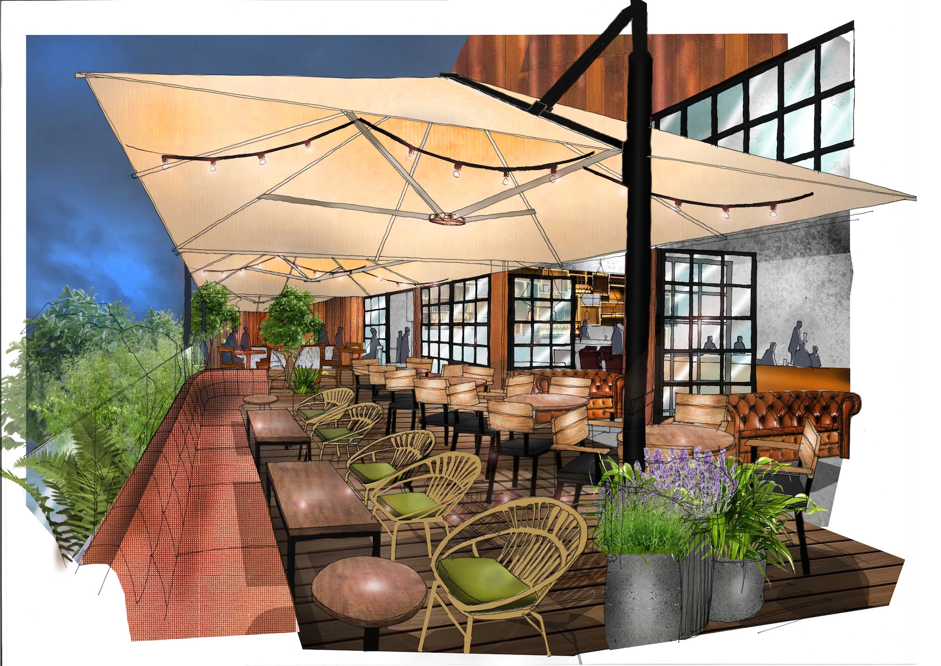 New York-inspired rooftop bar and grill in Leeds. 