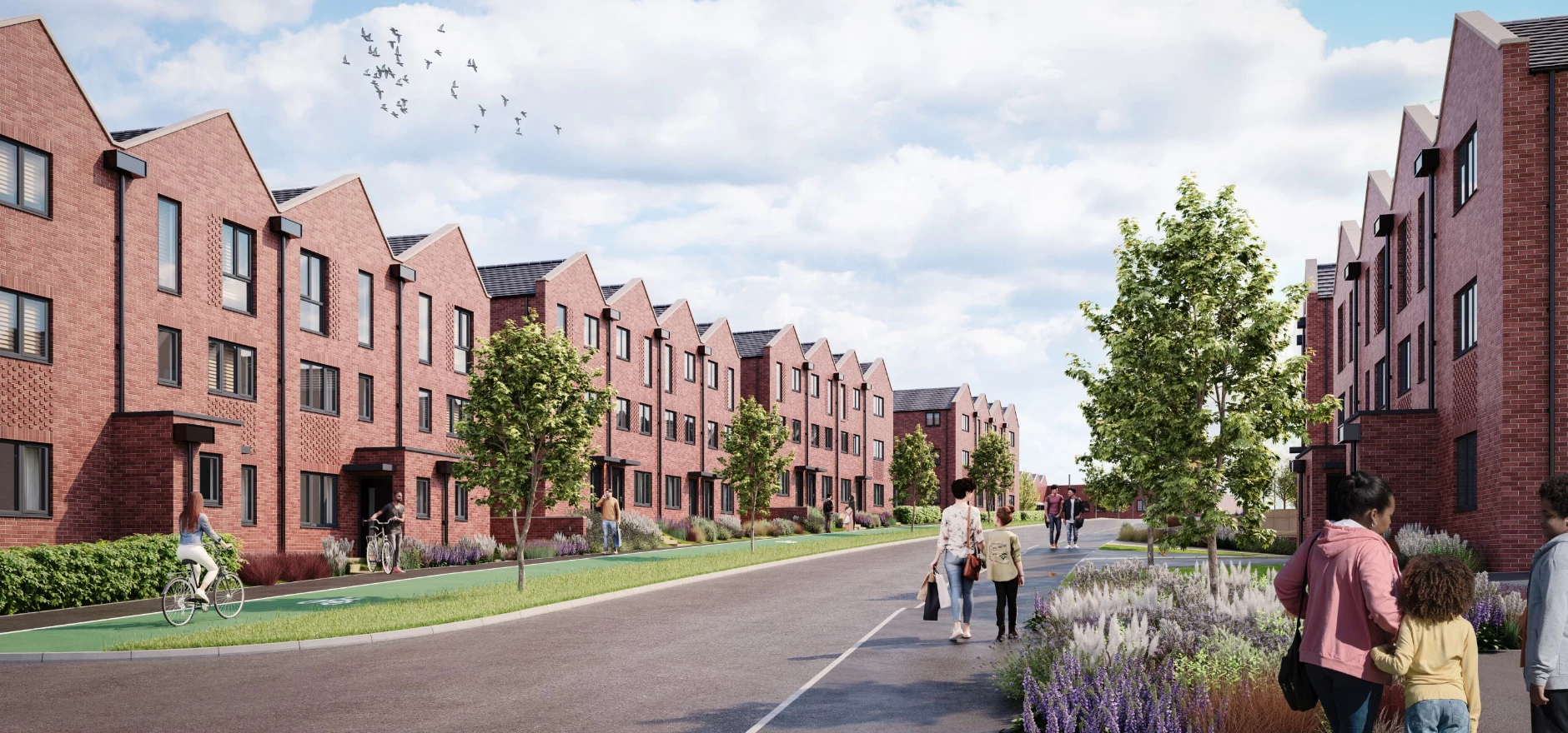 Urban regeneration - Montague Place will initally provide 302 multi-tenure, energy efficient homes for Burmantofts (CGI of Montague Place shown).jpg