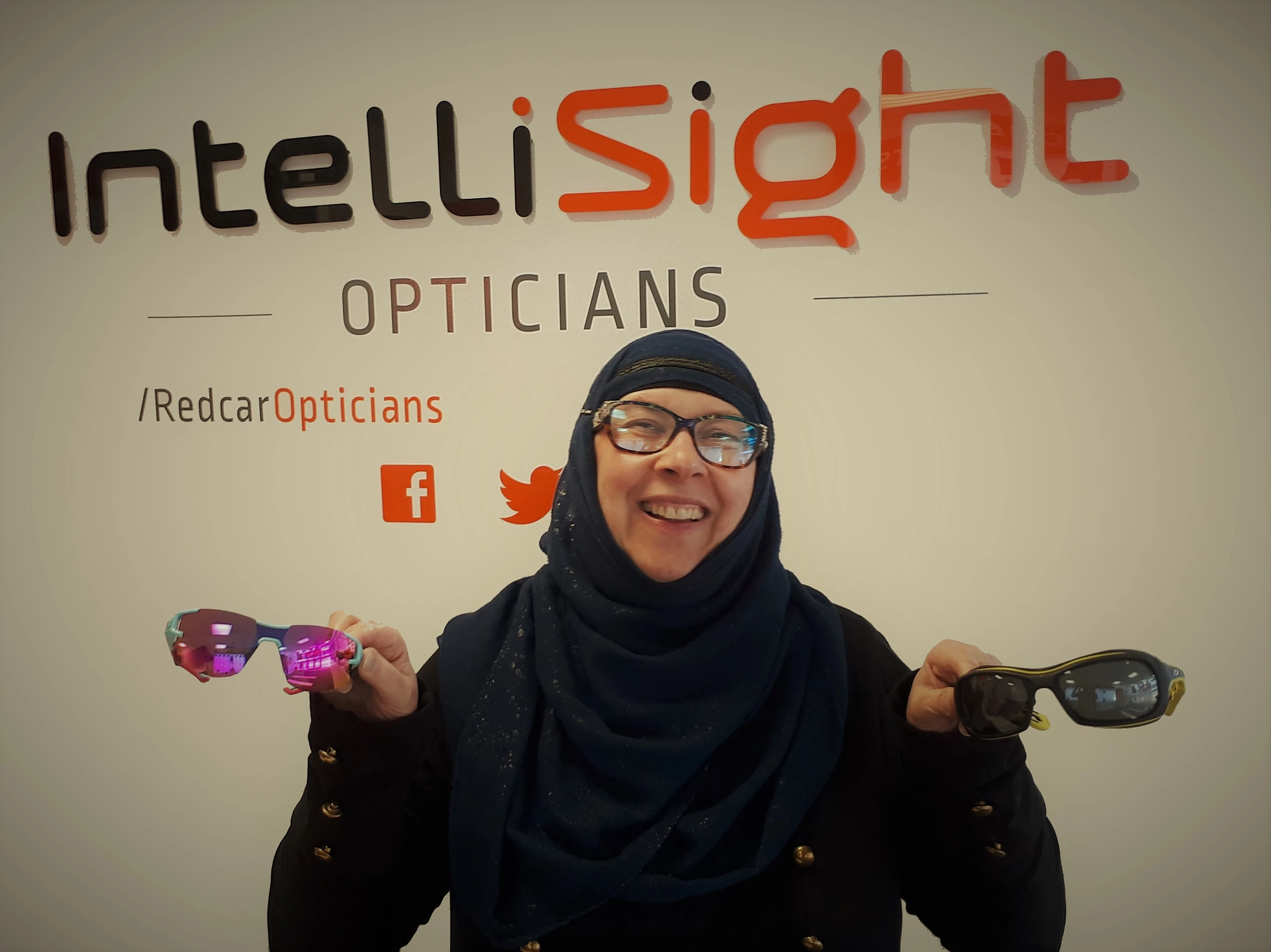 Julie Breen, MD of IntelliSight Opticians, with a selection of the Julbo range