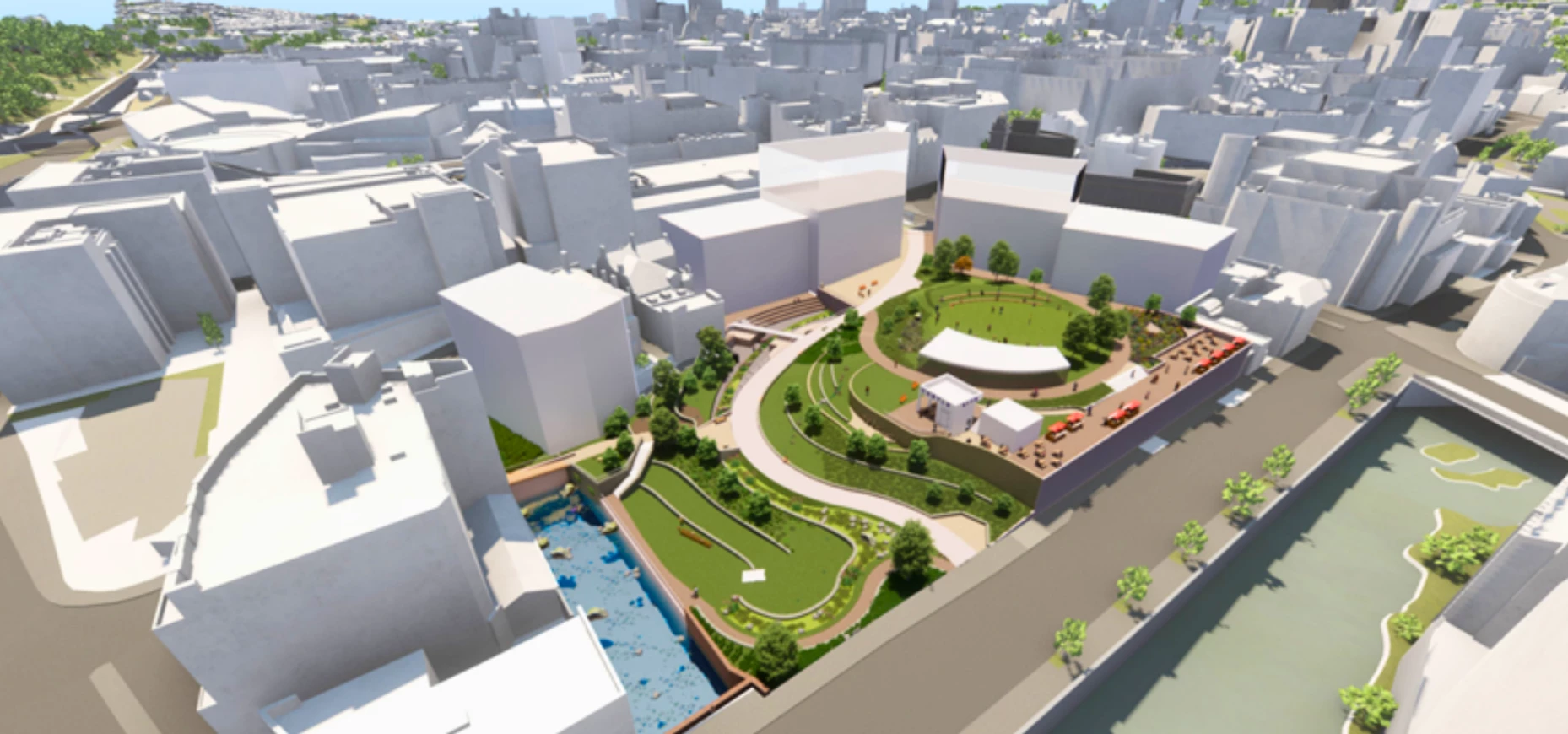 CG image of what the Castlegate regeneration project could look like.