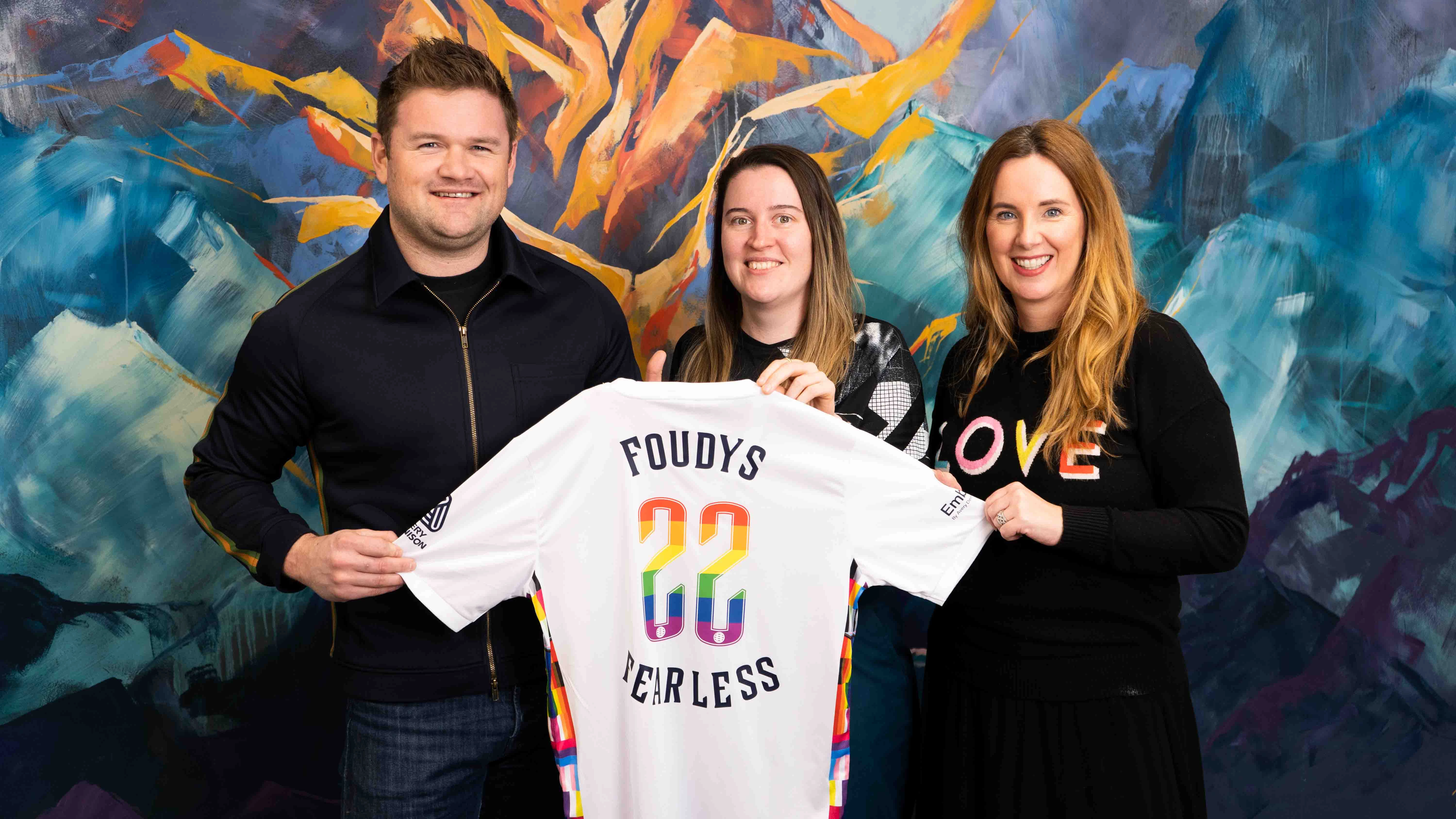 Ecommerce entrepreneur Helen Hardy, the founder of Foudys a women's football gear specialist, with investors Fearless Adventures