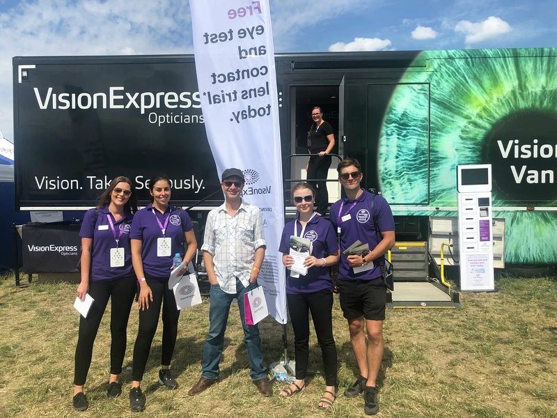 The Proclaimers lead guitarist, Zac Ware, joins the Vision Express Vision Van team at CarFest North.