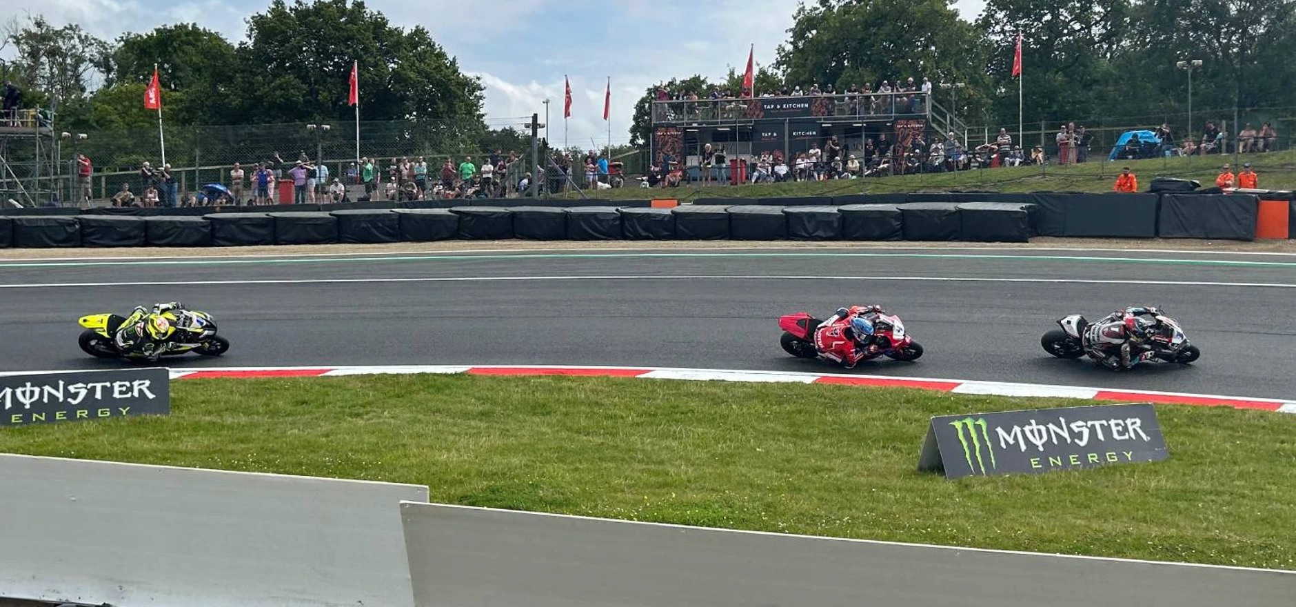 The PBM Racing British superbike team, centre, in recent action