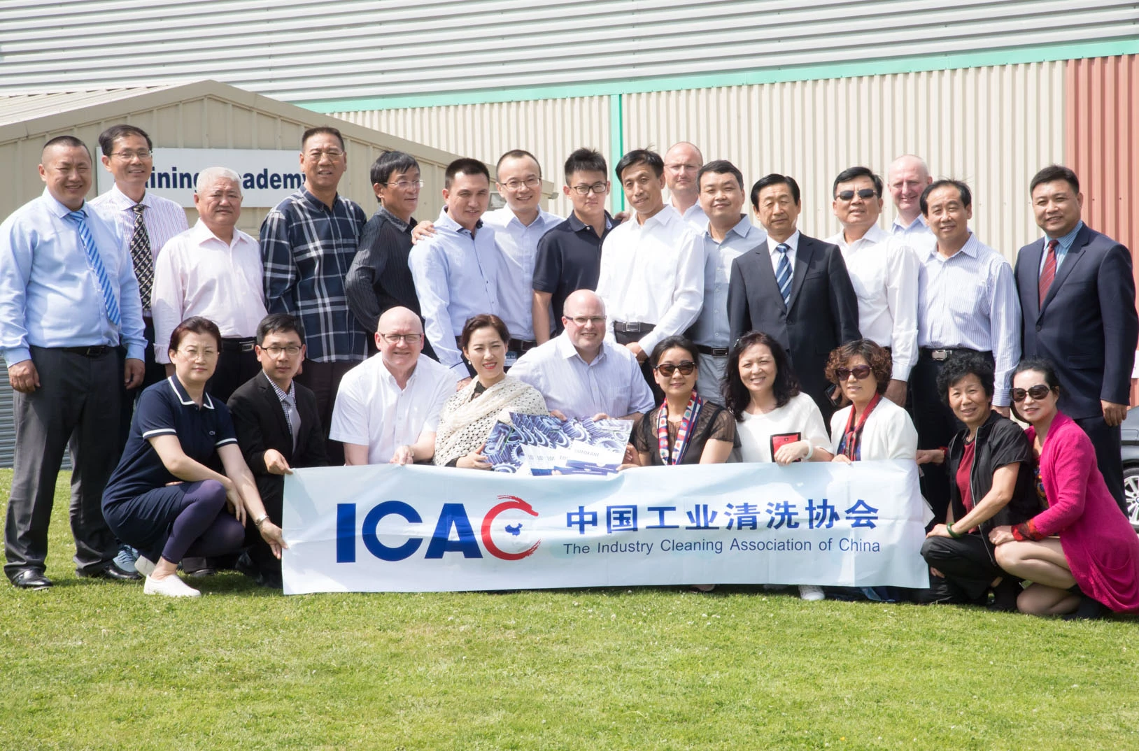 Industrial Cleaning Association of China delegates outside Arrow Solutions' training facility 