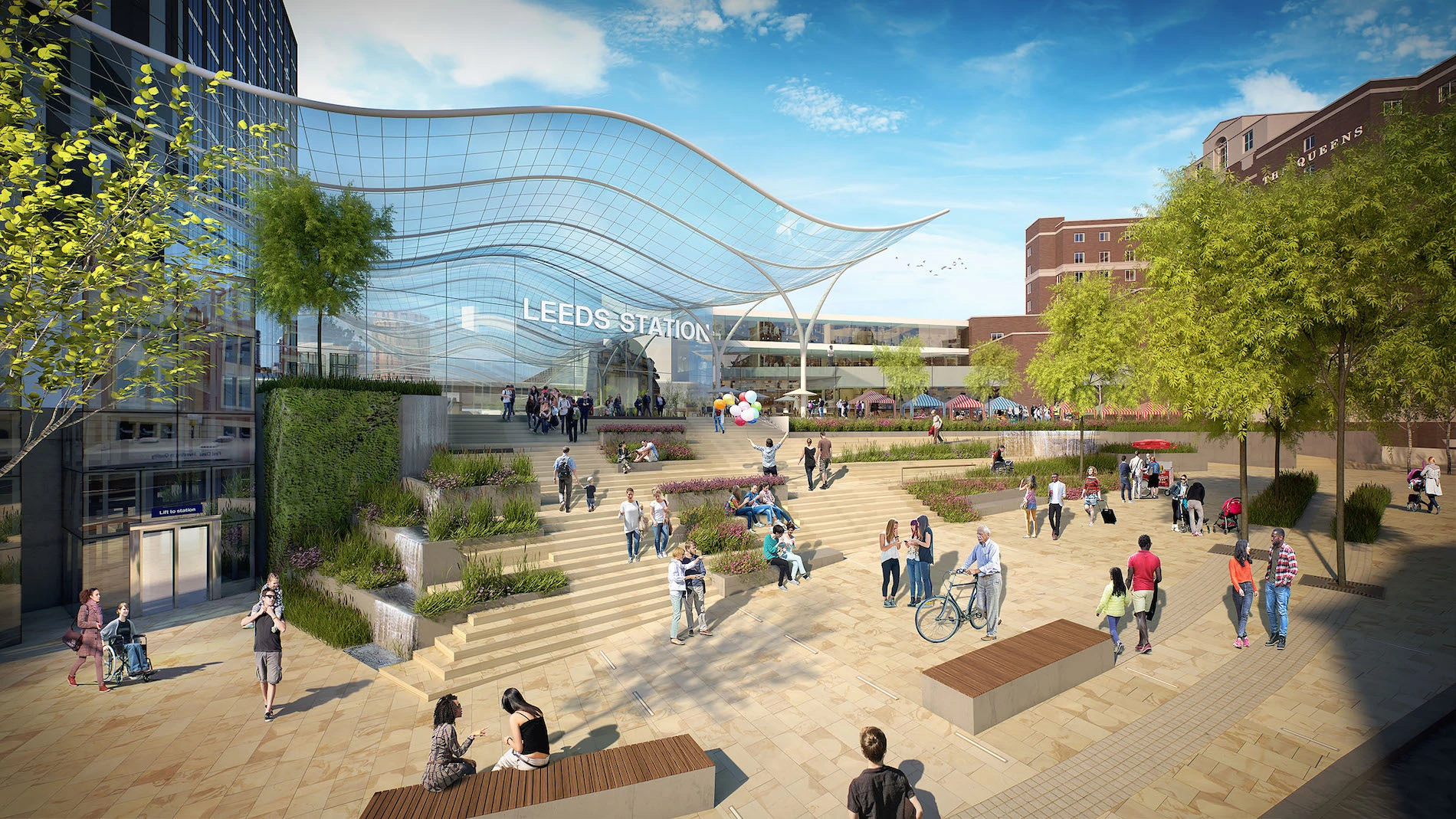 CGI of how remodelled main entrance for Leeds Station could look